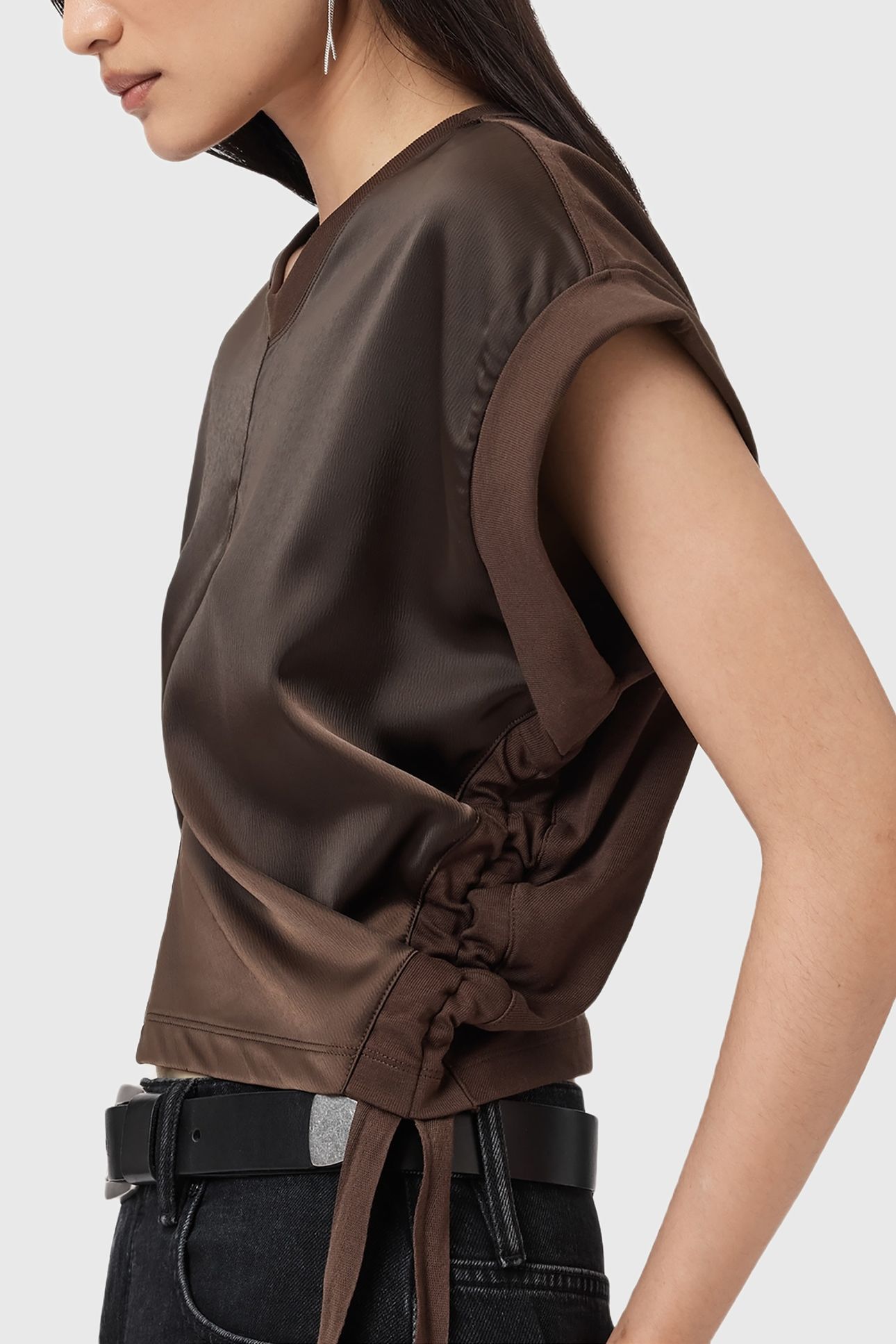 MIRA SATIN TEE BLACK 6