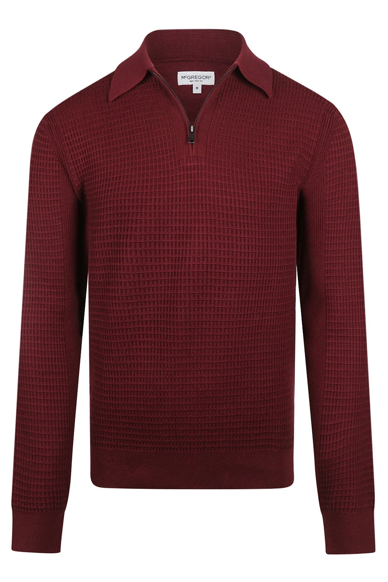 STRUCTURED POLO SWEATER BURGUNDY 1