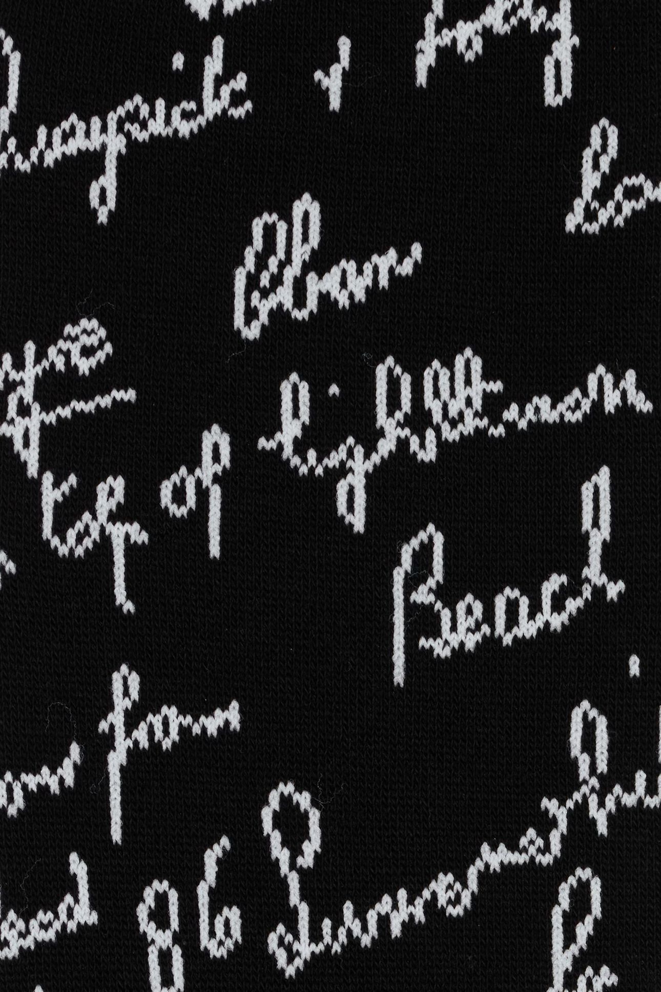 MEN SOCK HANDWRITING BLACK 6