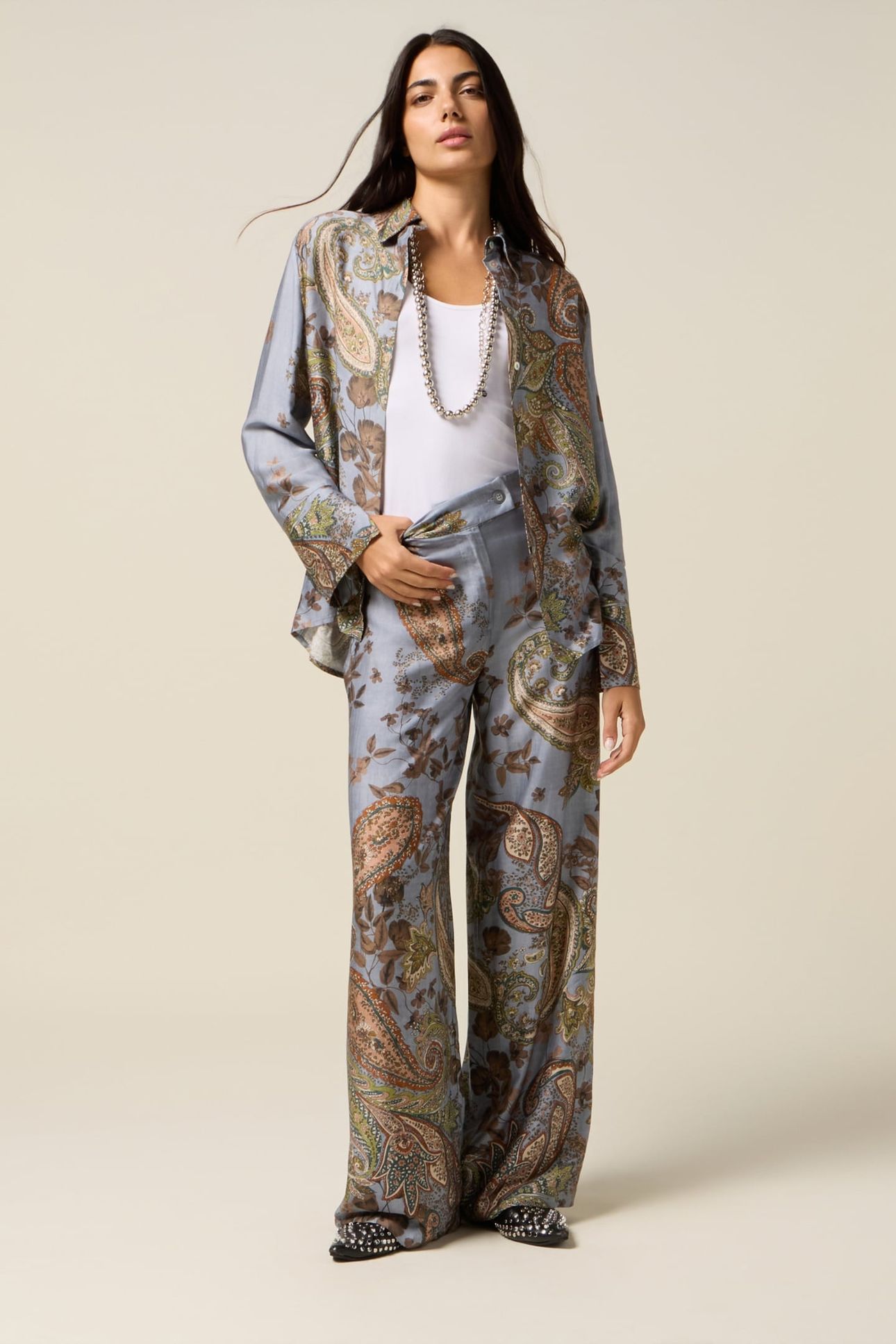 PATTERNED SATIN SHIRT LIGHT BLUE 2