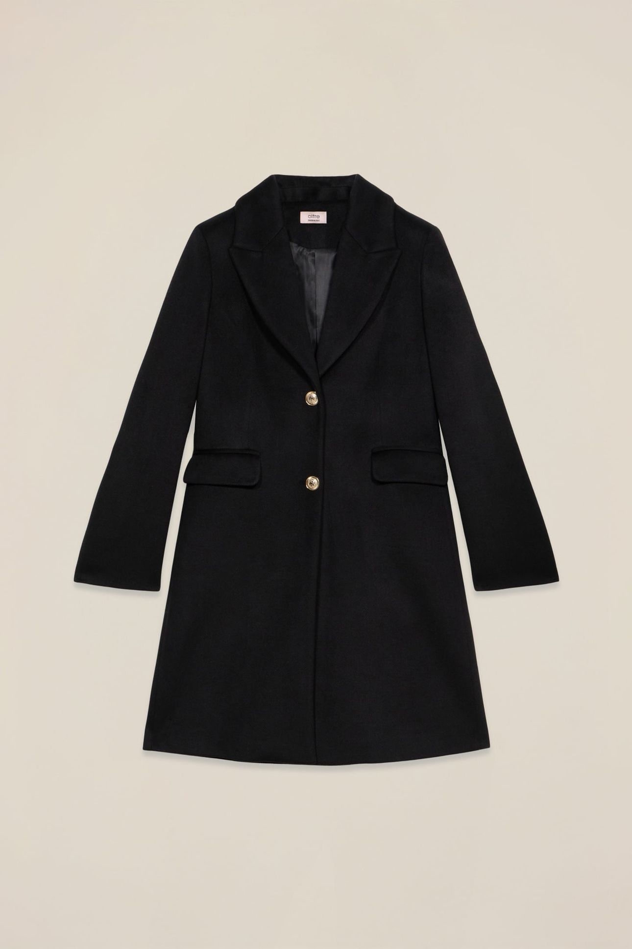 MIDI COAT WITH GOLDEN BUTTONS BLACK 3