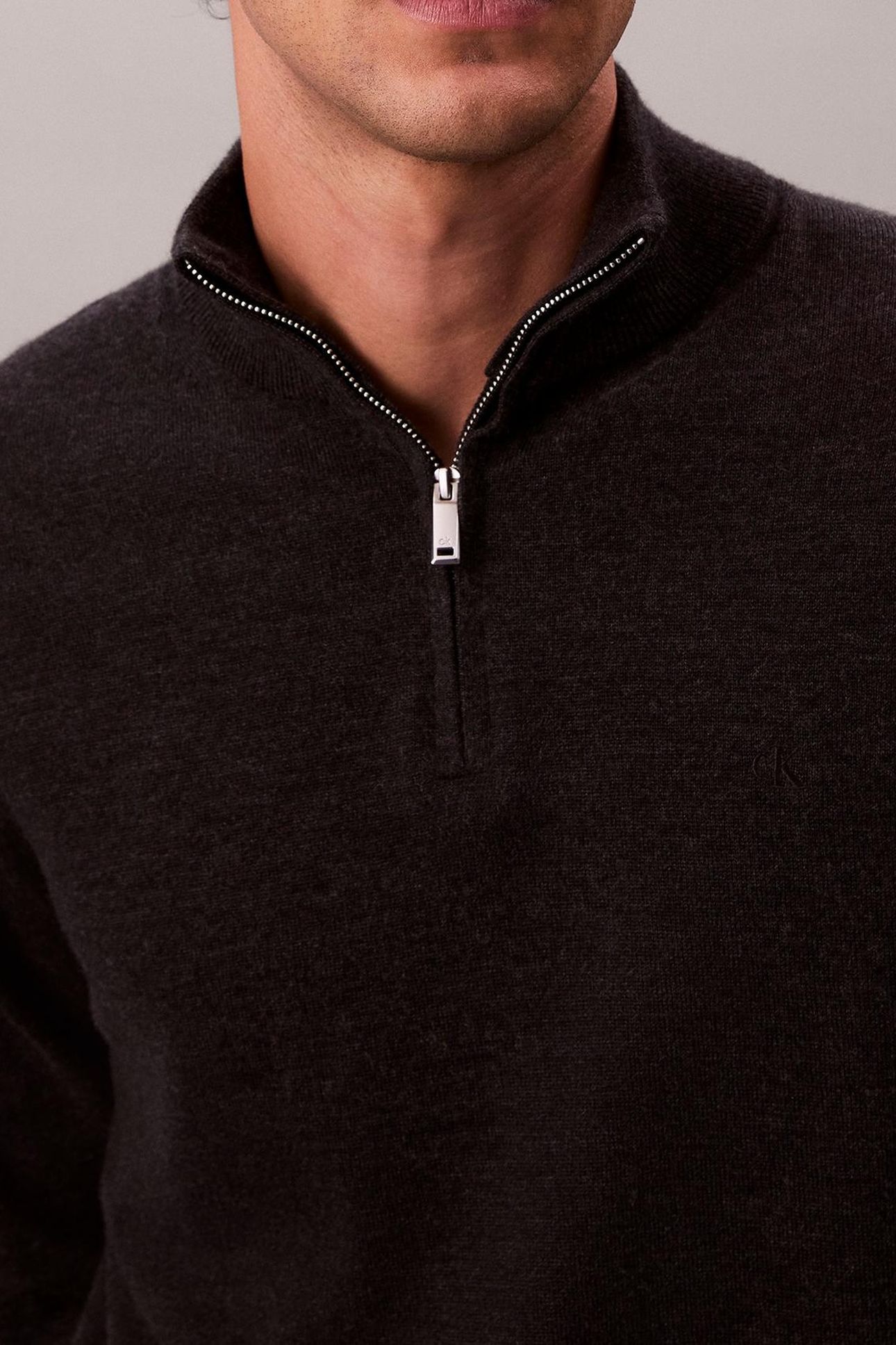 LS 100% MERINO QUARTER ZIP GUNMETAL HEATHER 8