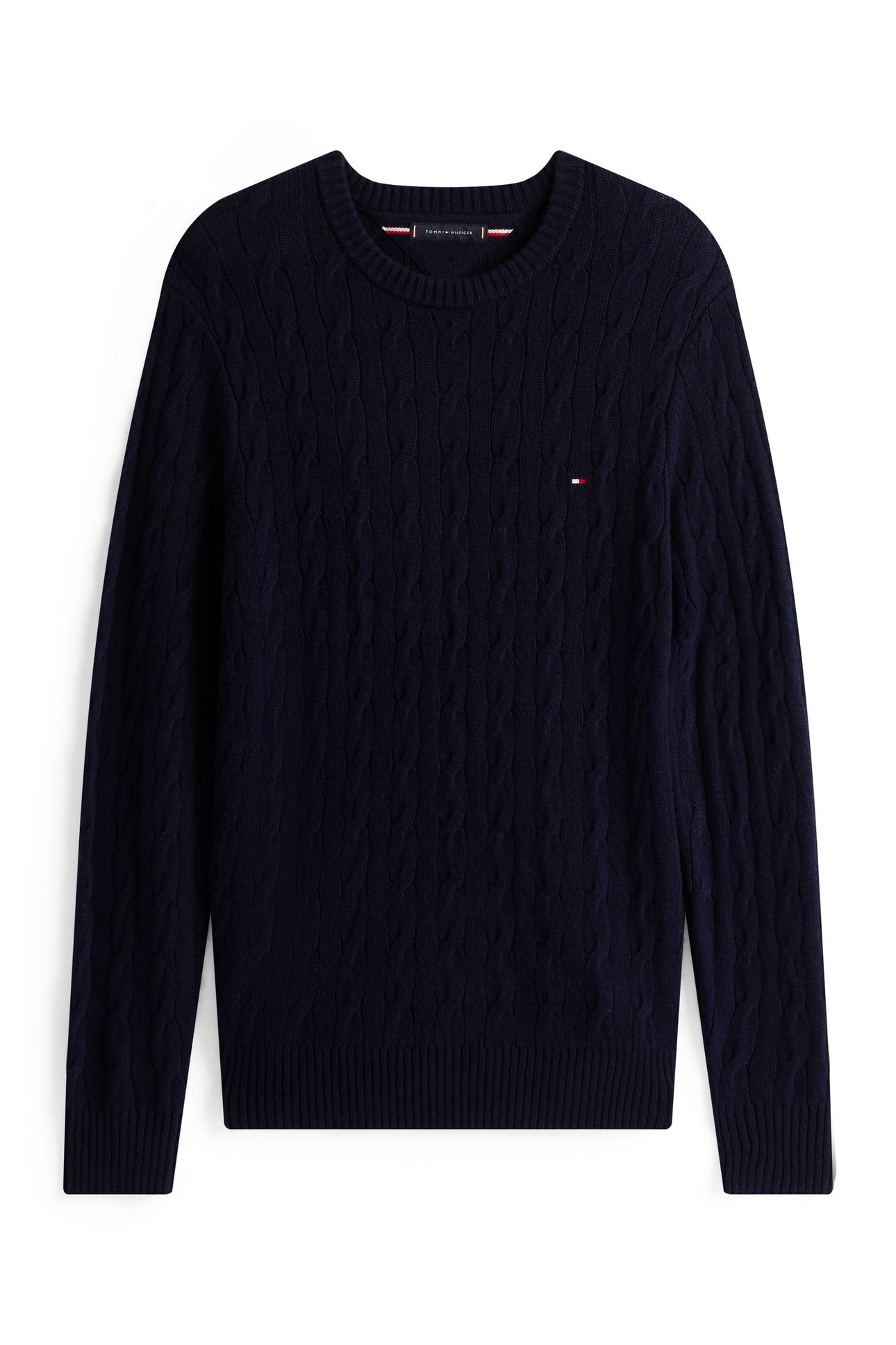 LAMBSWOOL CABLE CREW NAVY BLUE 5