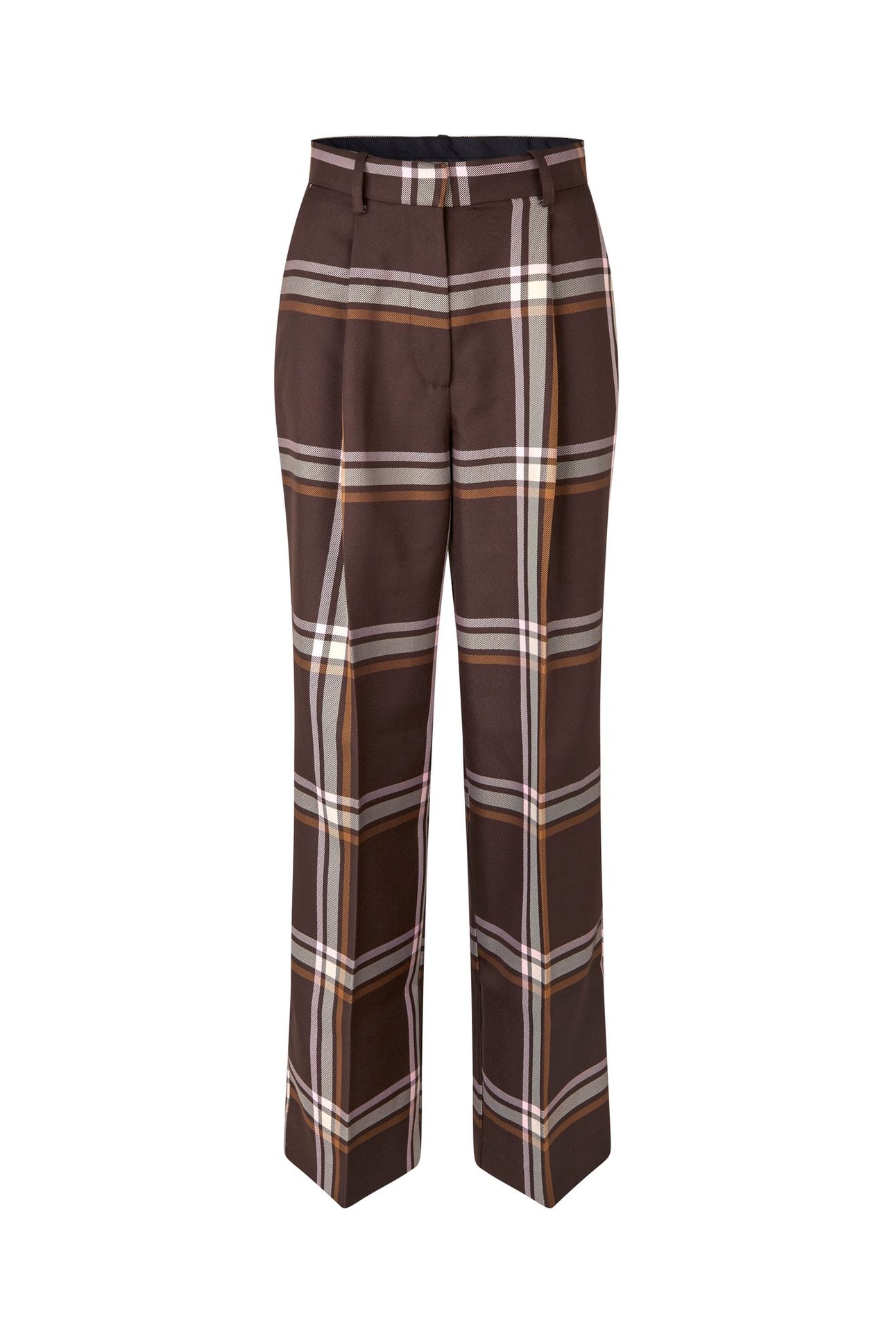 FRONT PLEAT LONG STRAIGHT PANTS WEAVED CHECKS 7
