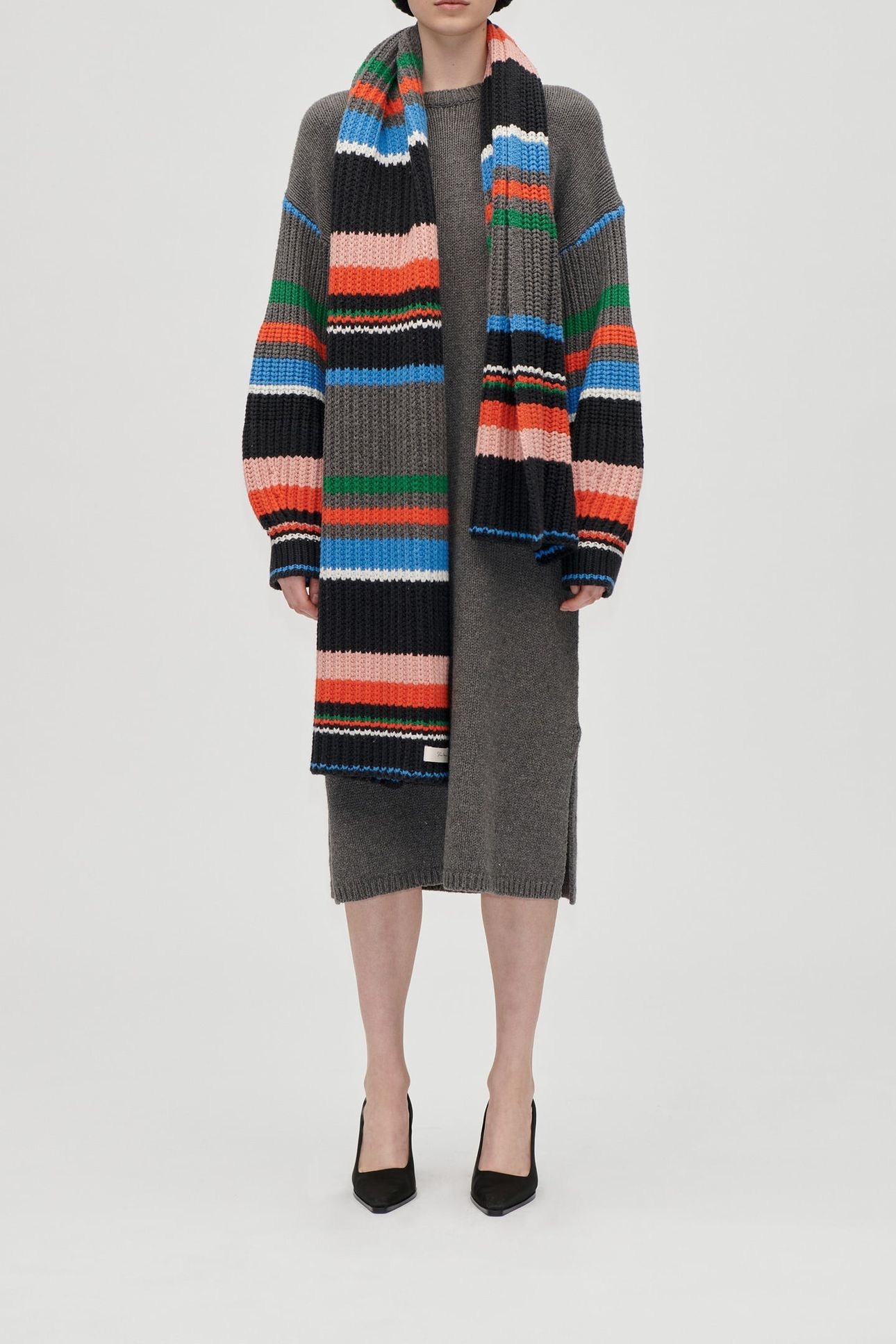 CHUNKY COTTON WOOL SCARF CHUNKY STRIPES 1