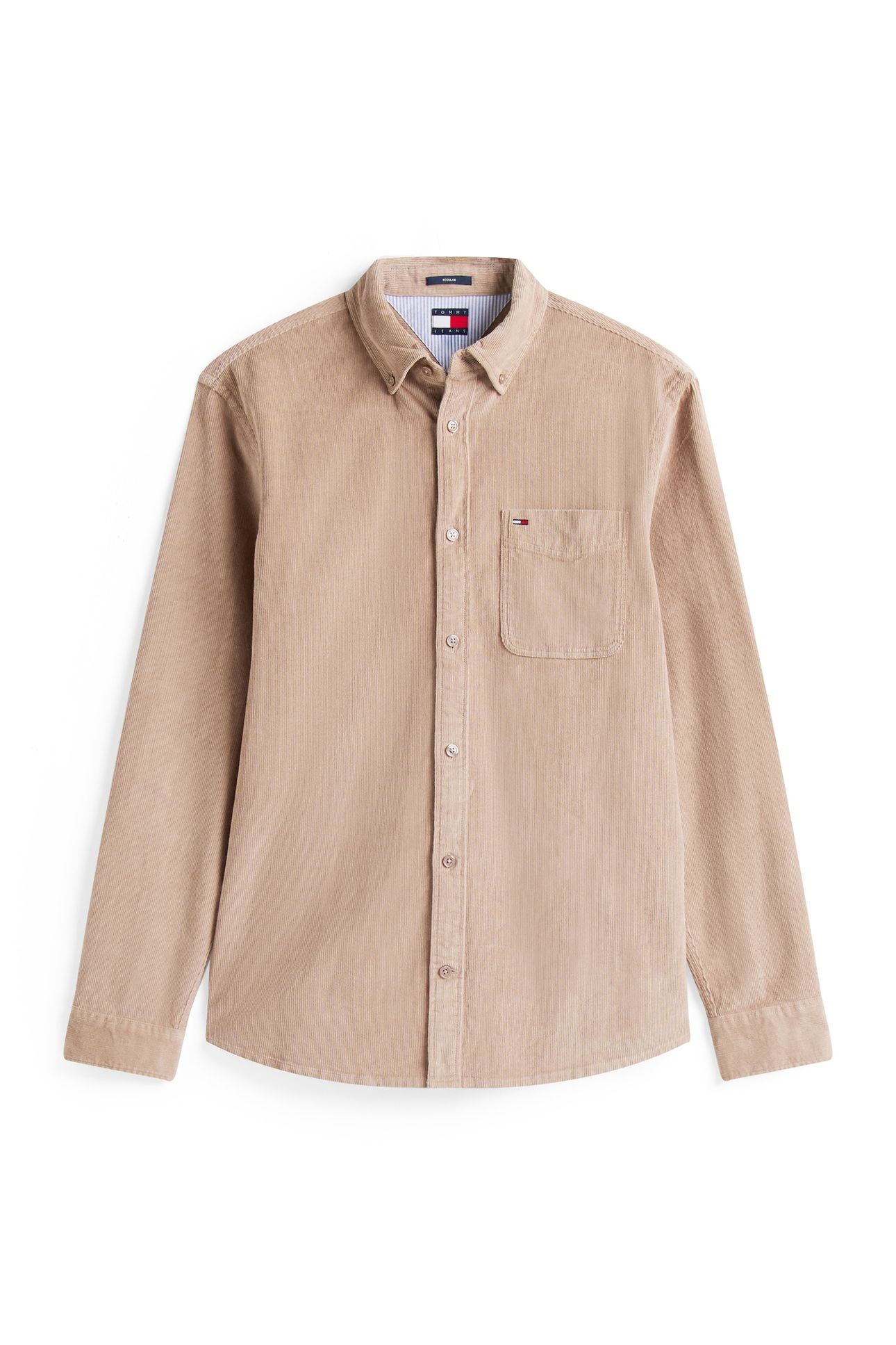 TJM REG BABY CORD SHIRT COASTAL TAUPE 4