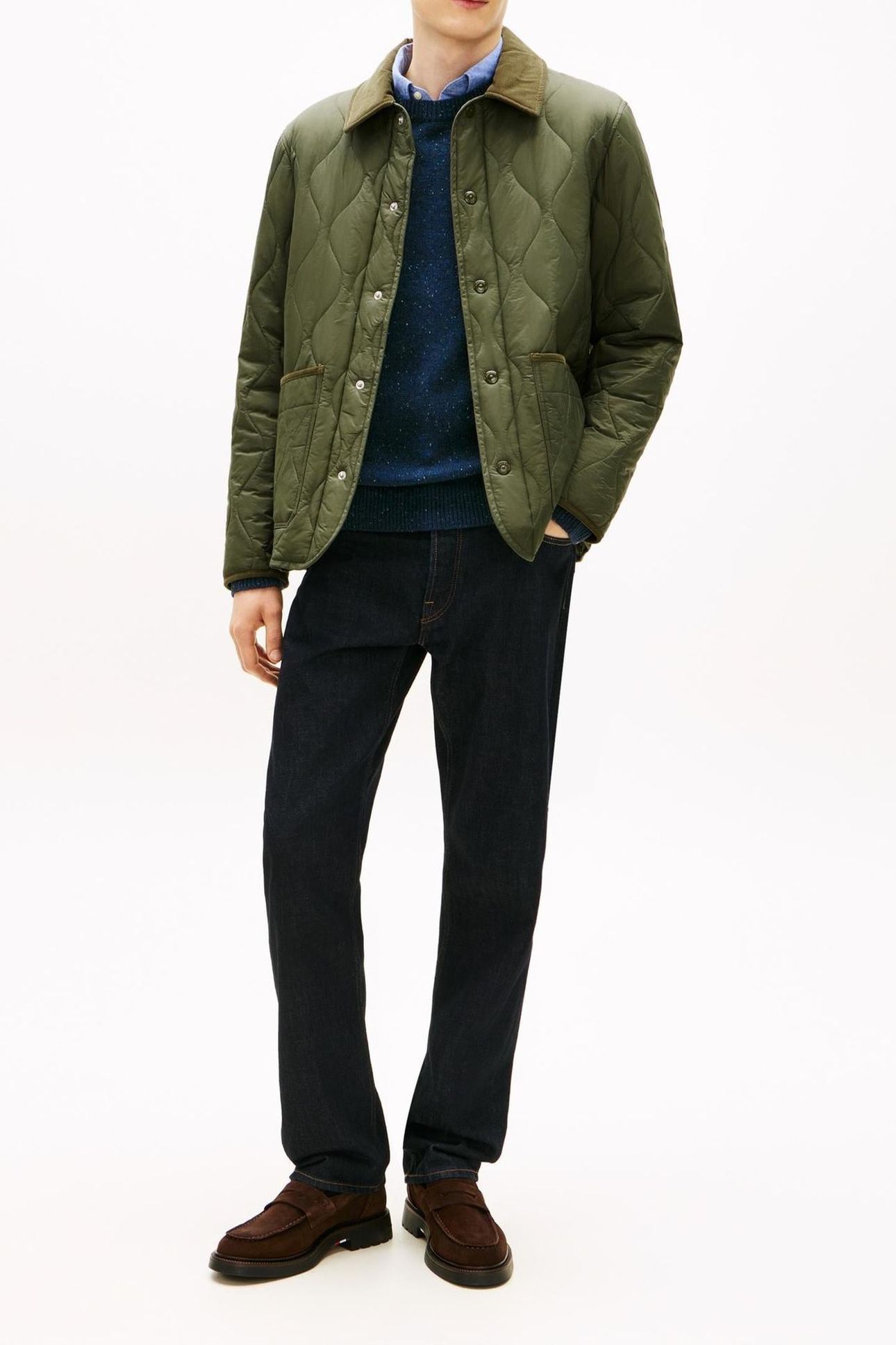 MID ONION QUILTED JACKET BATTLE GREEN 1