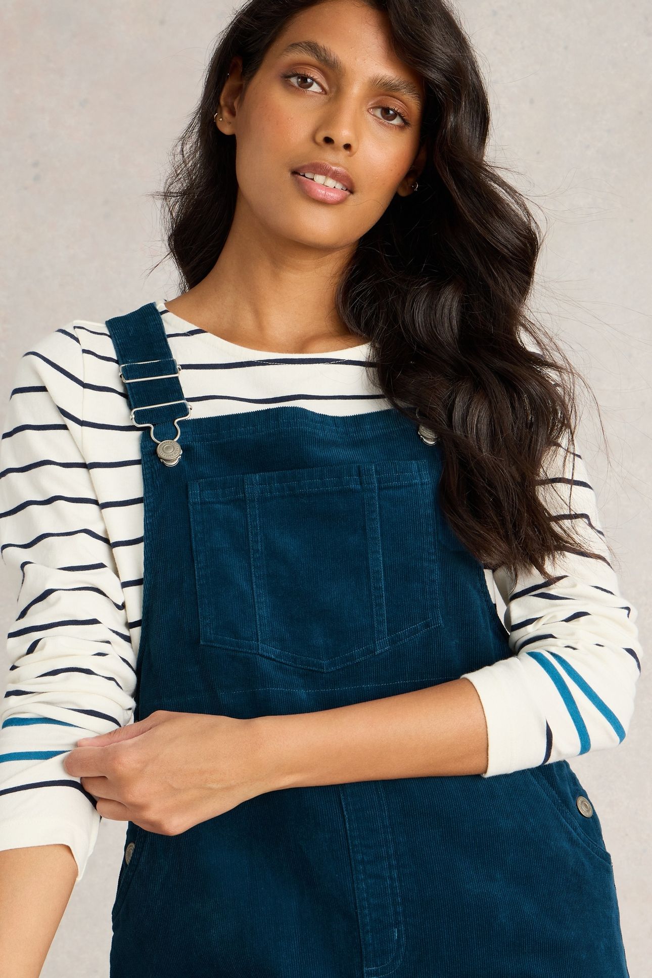 EMMIE ORGANIC CORD MIDI PINNY DARK TEAL 5