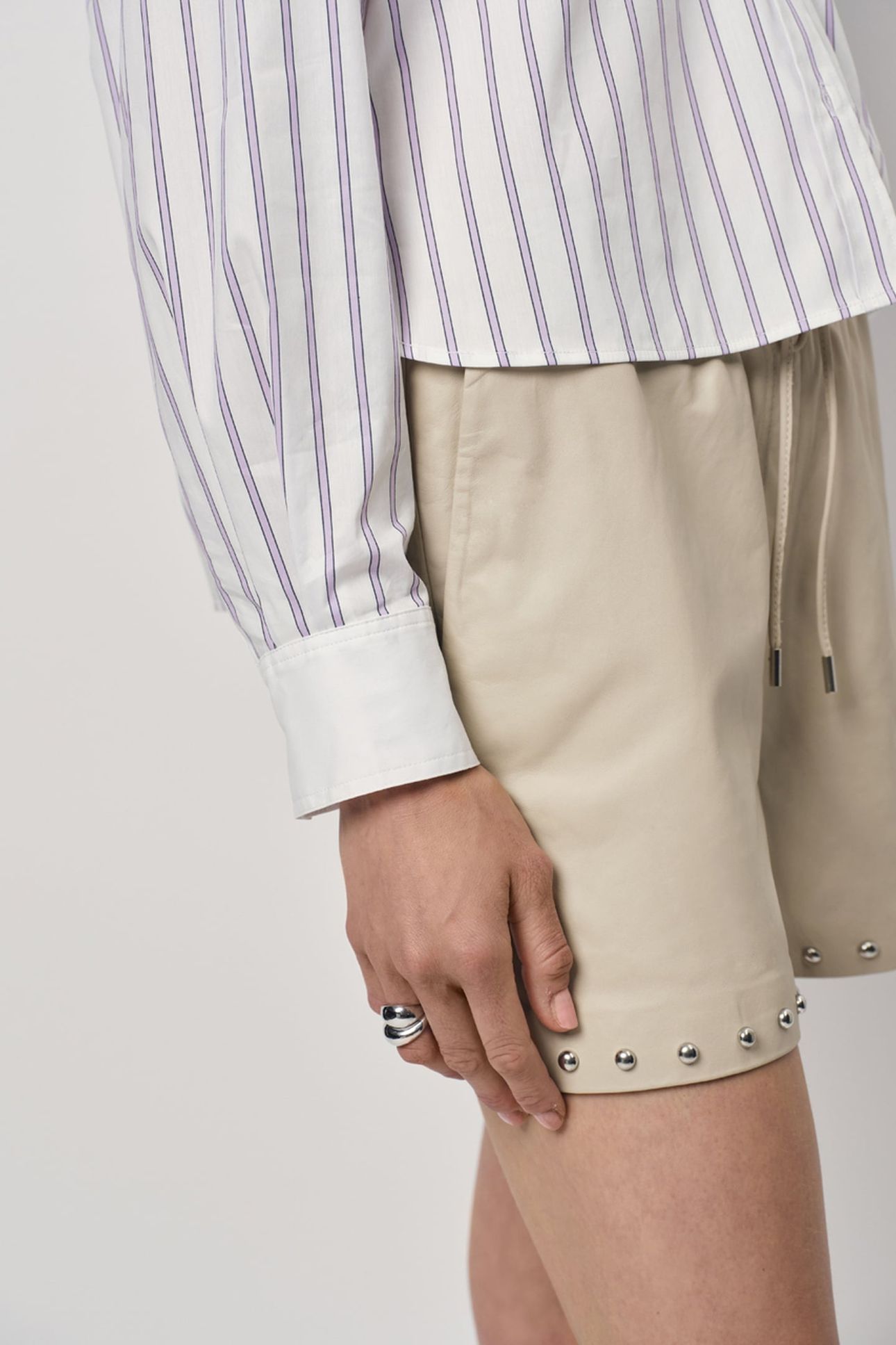 BARIQUE CROPPED STRIPE SHIRT ARCTIC LILAC 7
