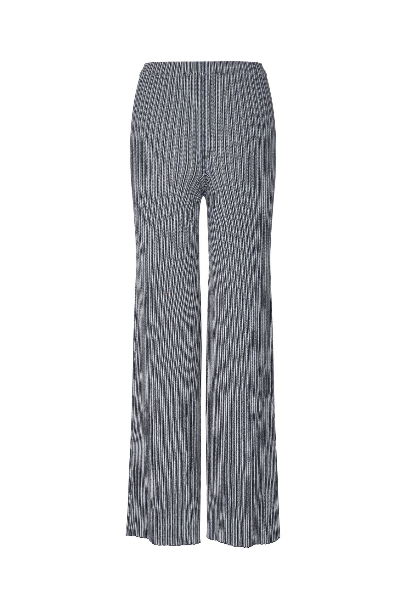 LONG FLARE KNIT PANTS SOFT STRIPED RIB 4
