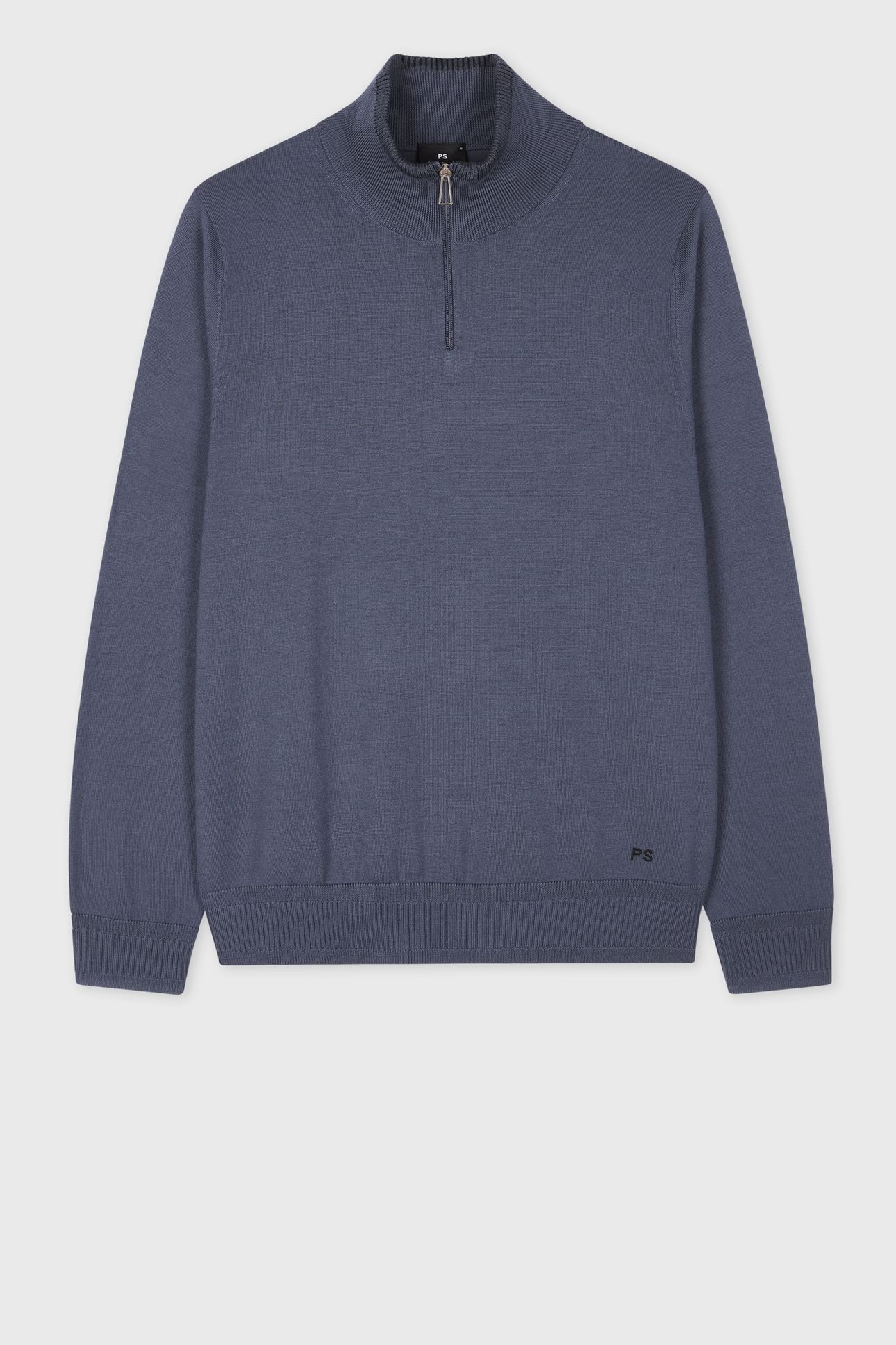 MENS SWEATER ZIP NECK INDIGO 4