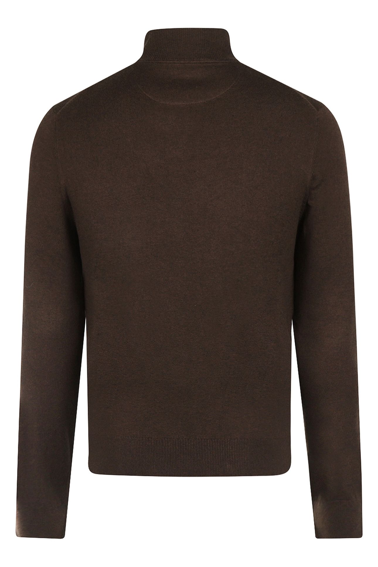 ZIP MOCK SWEATER CHOCOLATE BROWN 2
