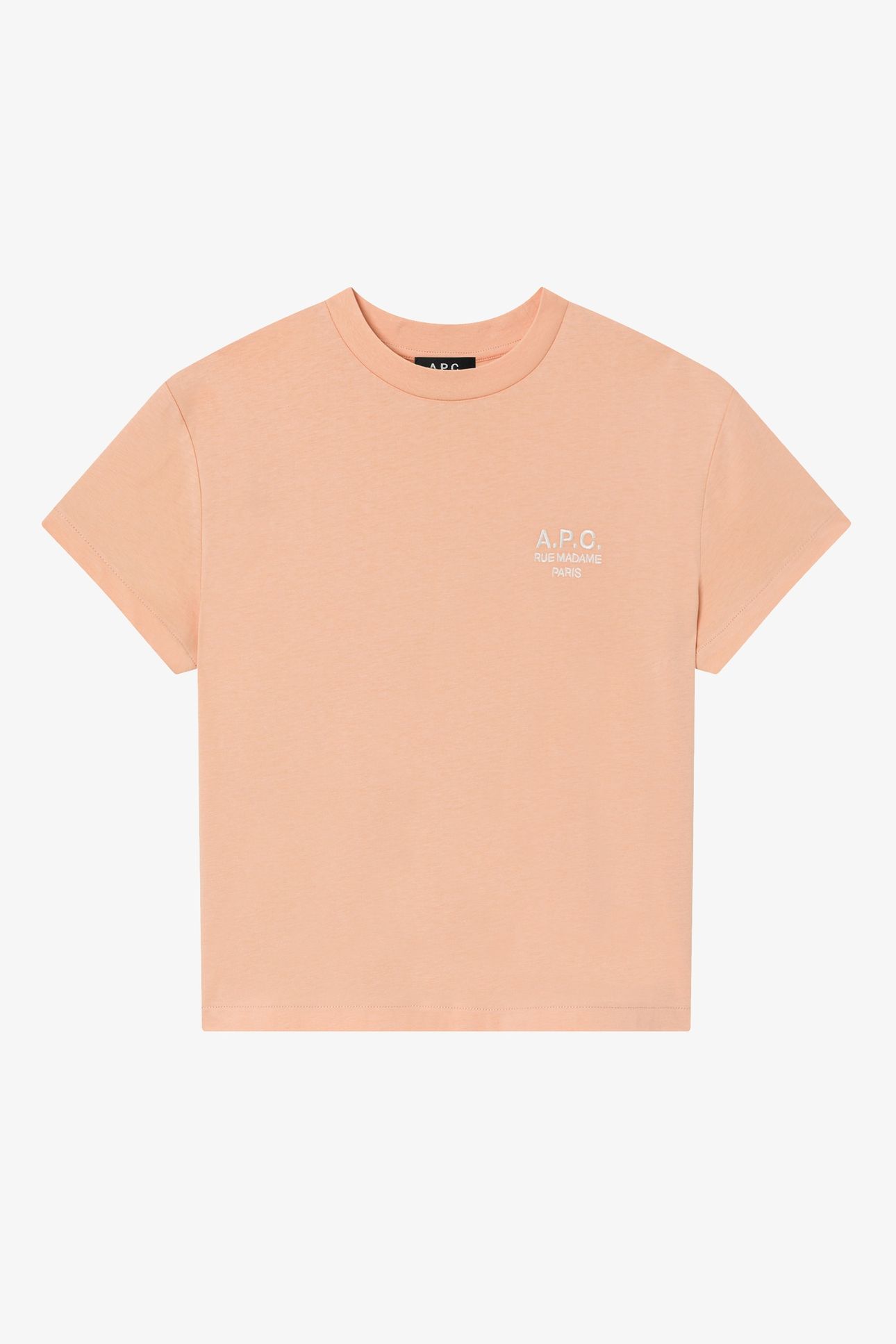 T-SHIRT BOXY RUE MADAME PEACH/ECRU 2