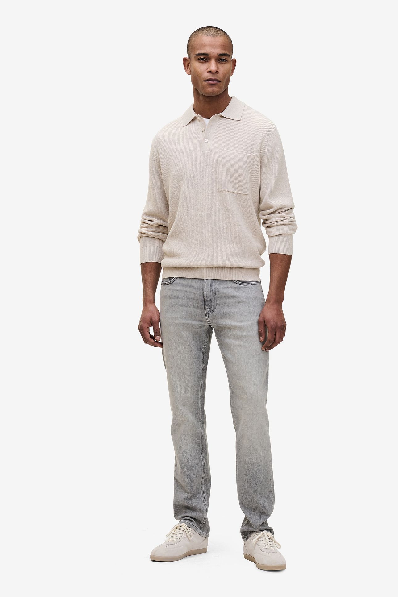 YAMANE MIDWEIGHT COTTON STRETCH LIGHT GREY 1