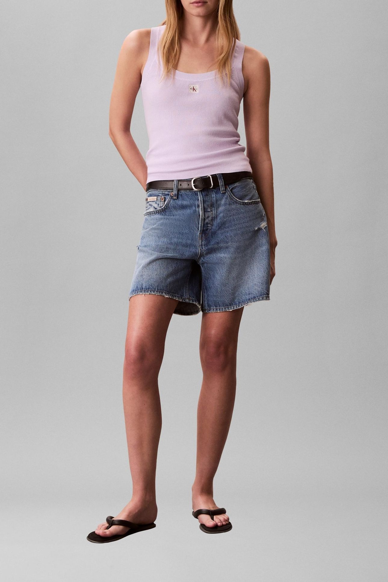 WOVEN LABEL TANK ISLAND LILAC 3