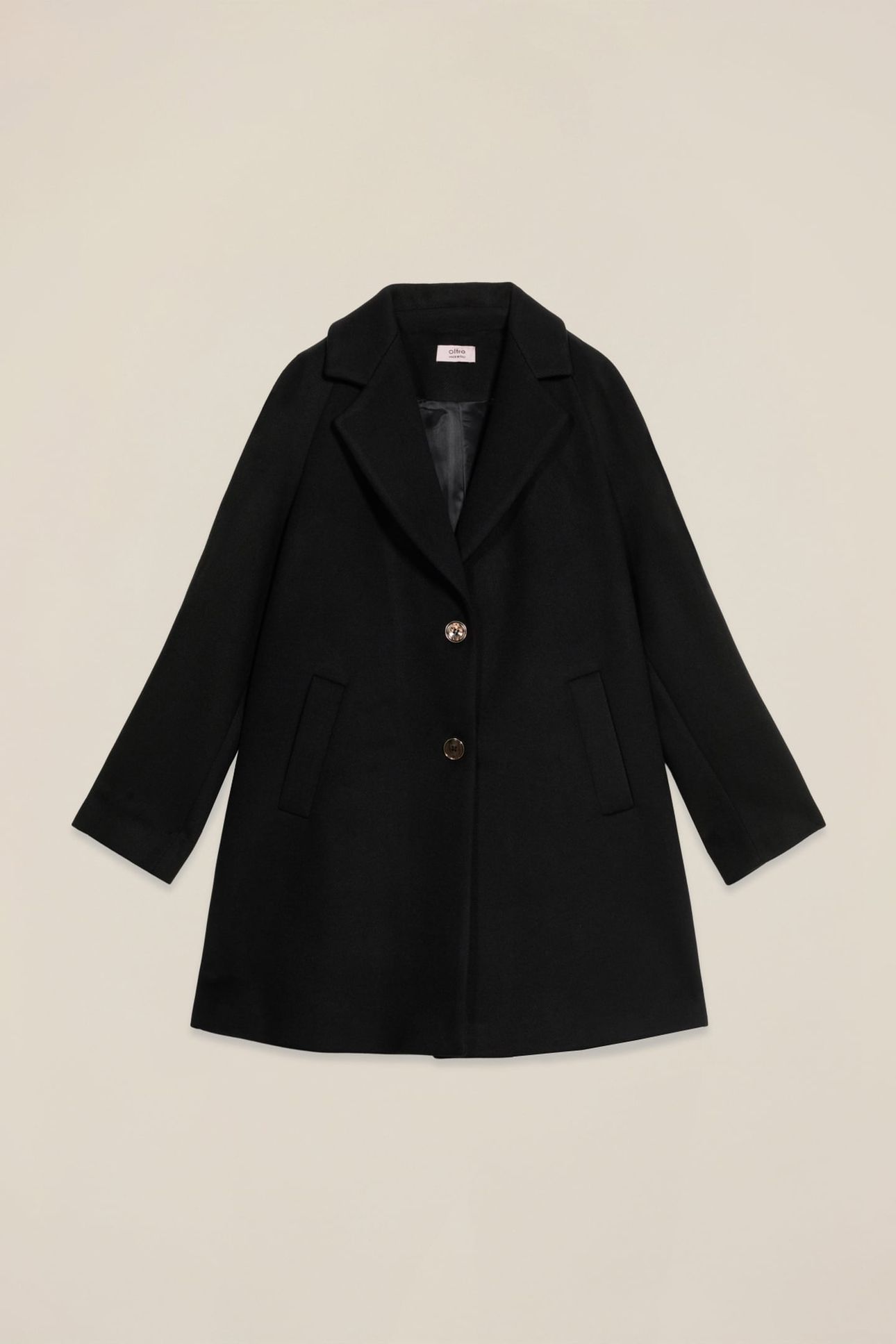 MID-LENGTH COAT WITH BUTTONS BLACK 3