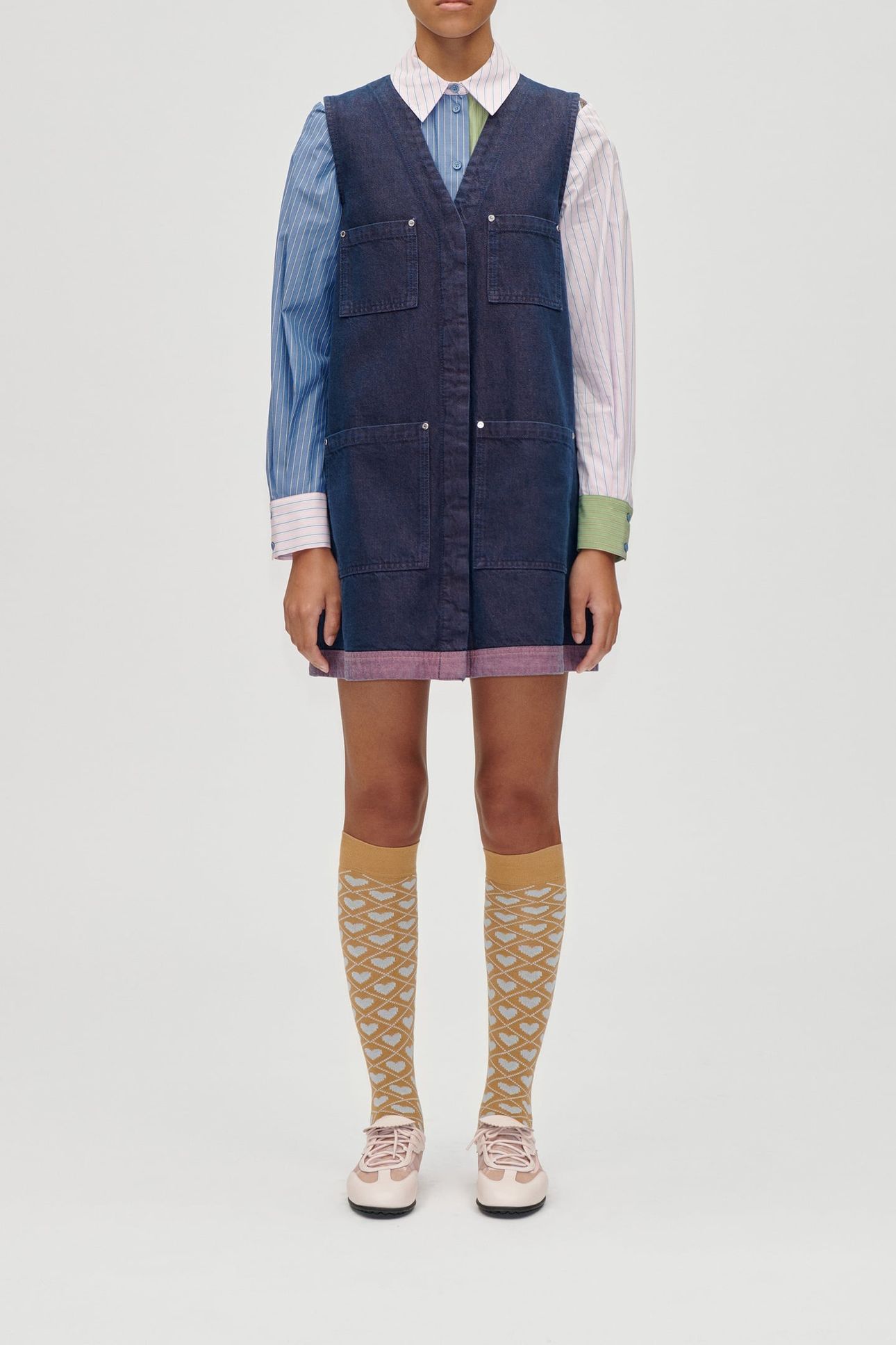 VEST POCKET MINI DRESS DUSKY/DRIED ROSE 1