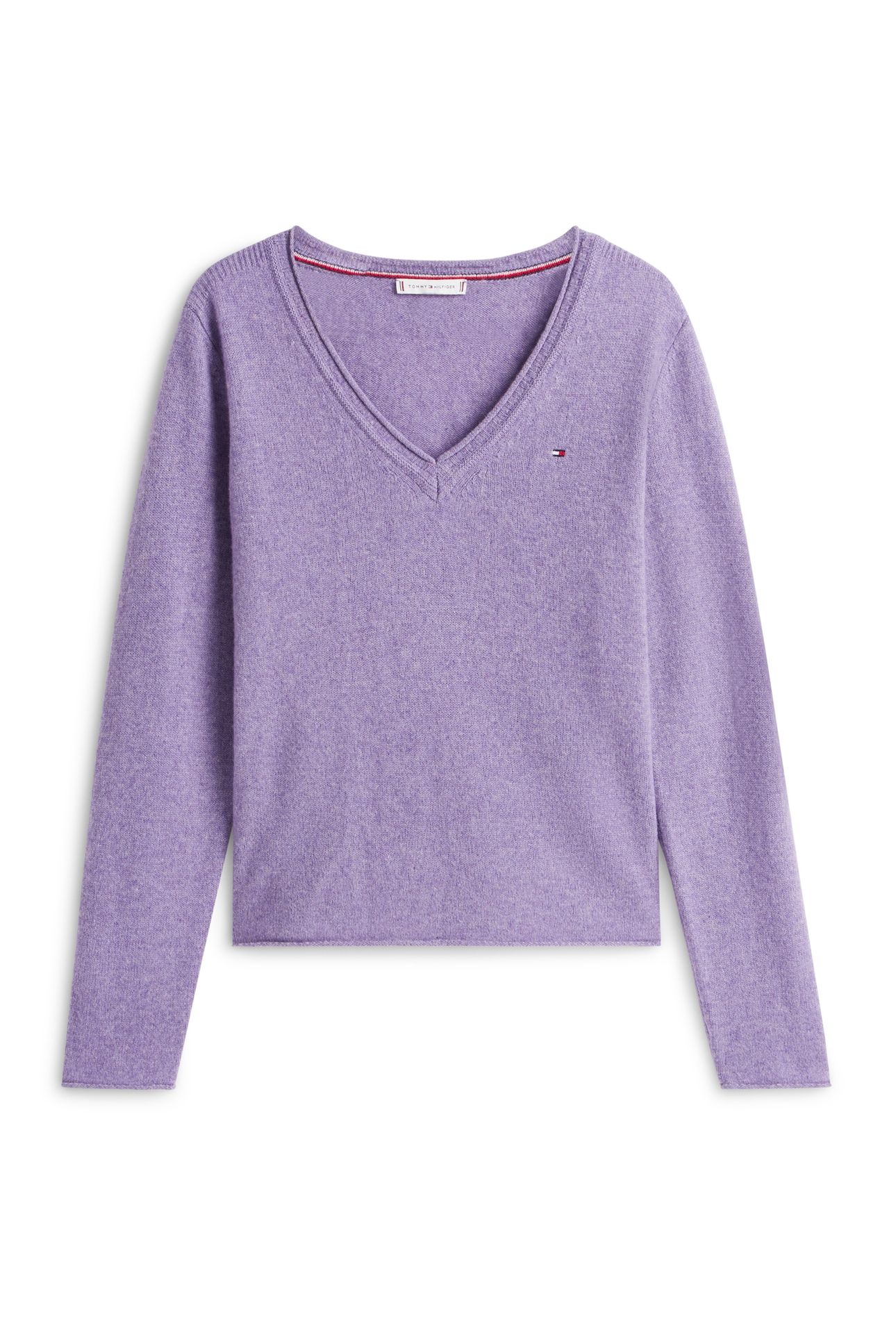 SOFT WOOL V-NECK LOOSE SWEATER LILAC HEATHER 4
