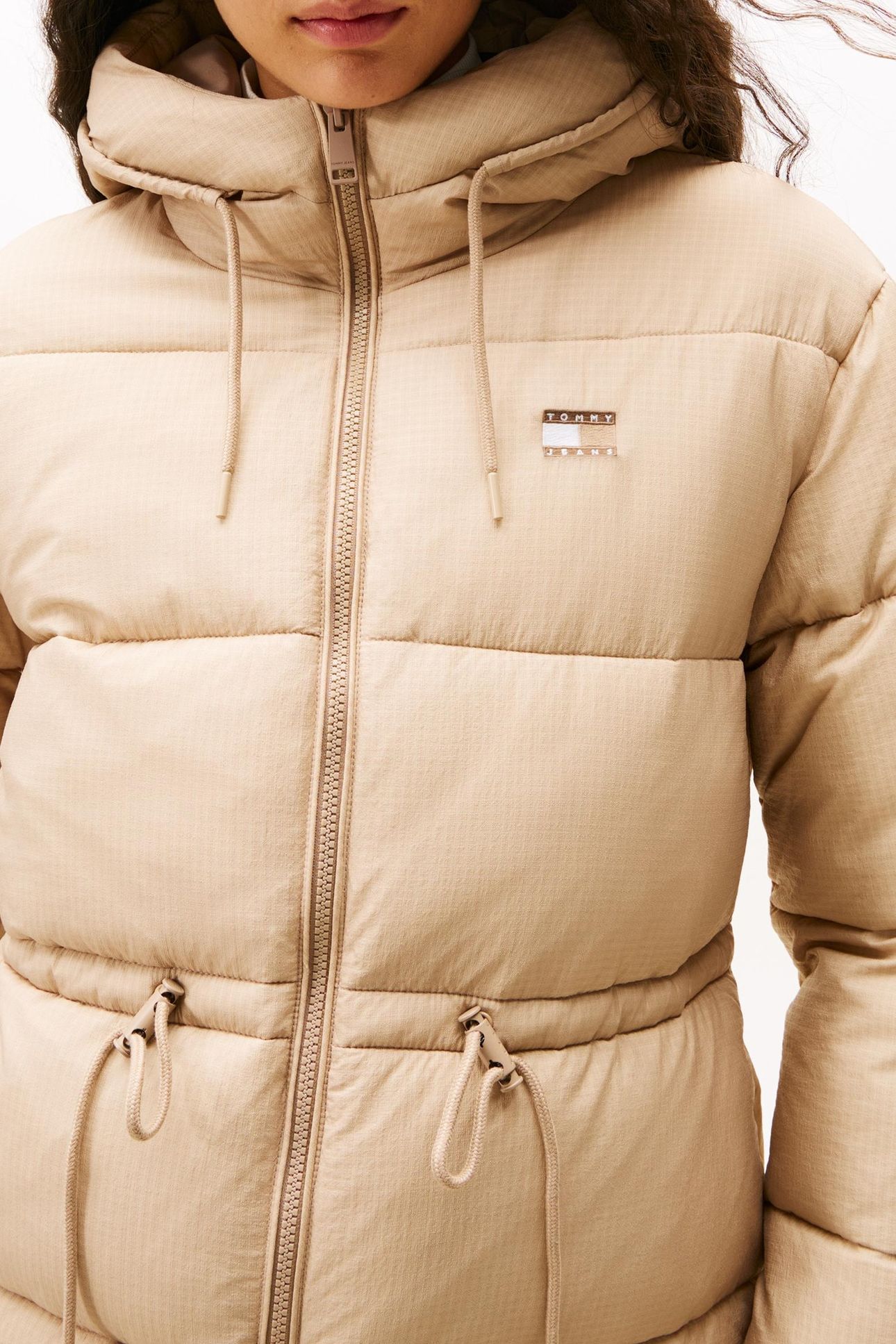 TJW HOODED MIDI PUFFER MALTED MILK 5
