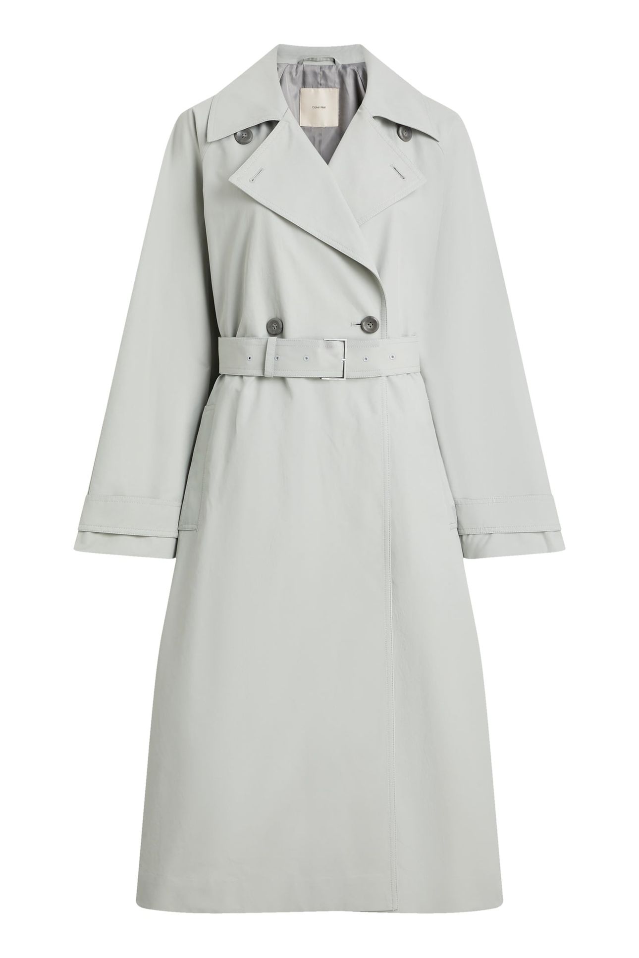 COTTON NYLON TRENCH COAT OCEAN MIST GREY 4