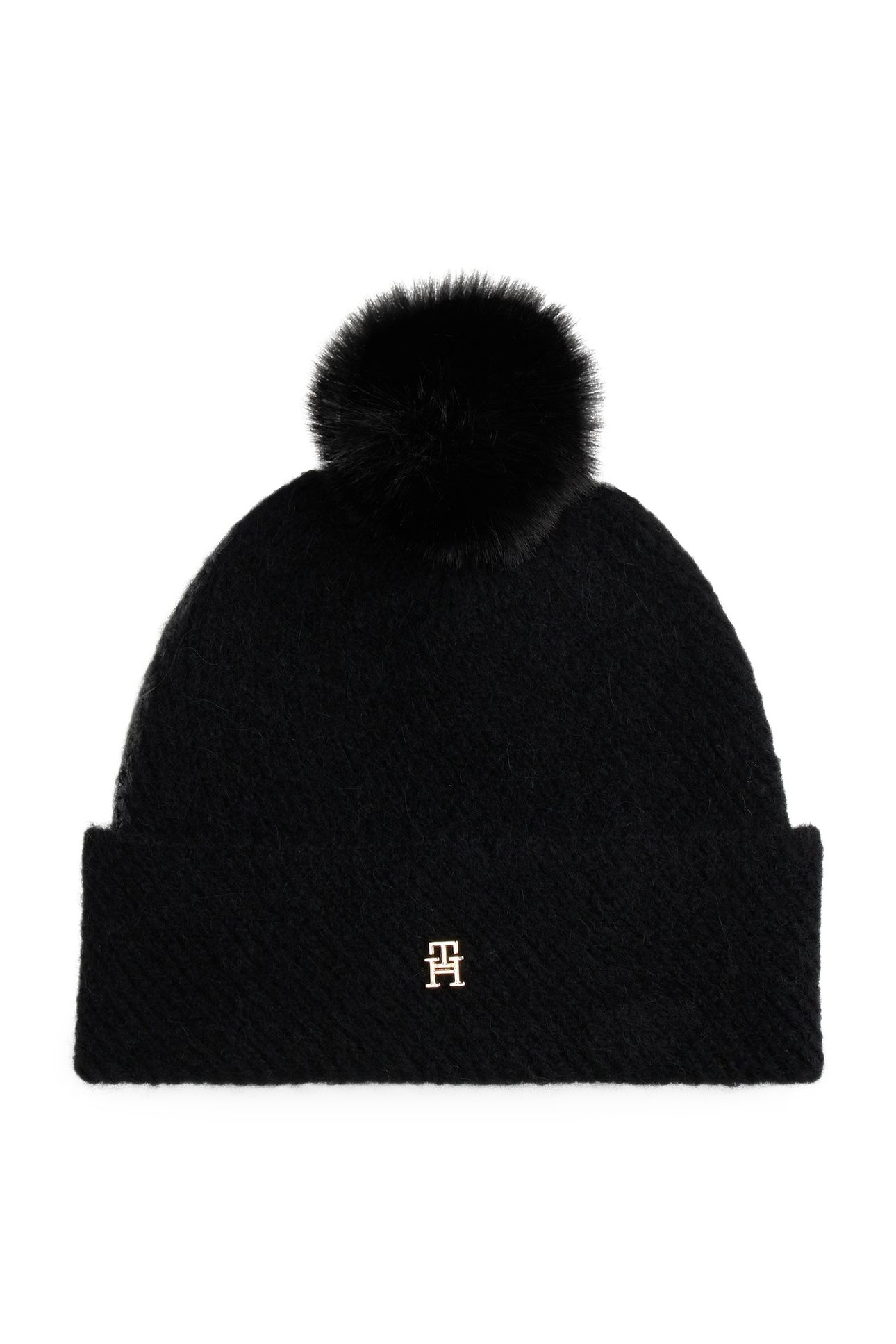 TH POM POM BEANIE BLACK 1