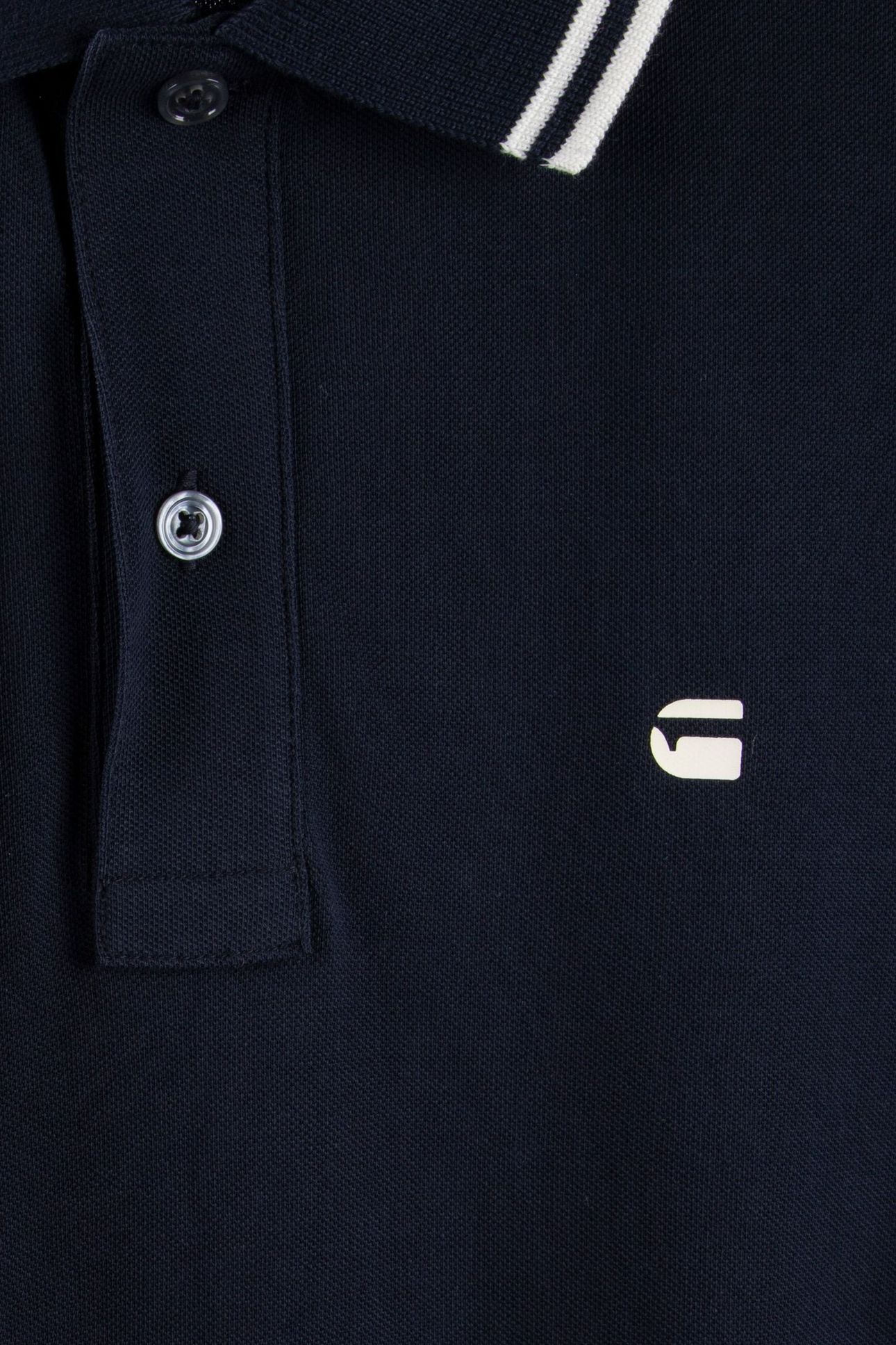 STRIPED COLLAR SLIM POLO S/S BLUE 4