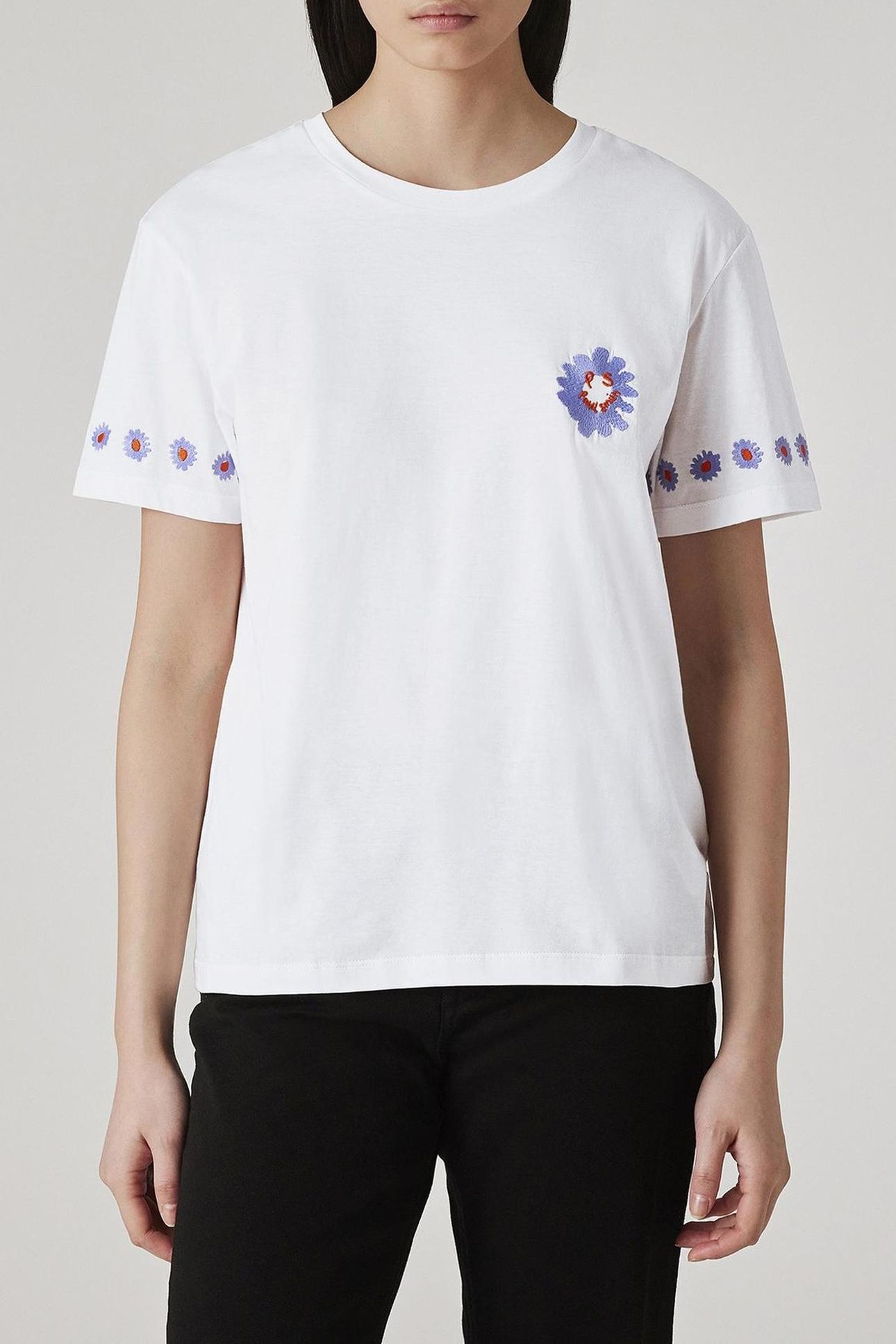WOMENS DAISY EMB T-SHIRT WHITE 1