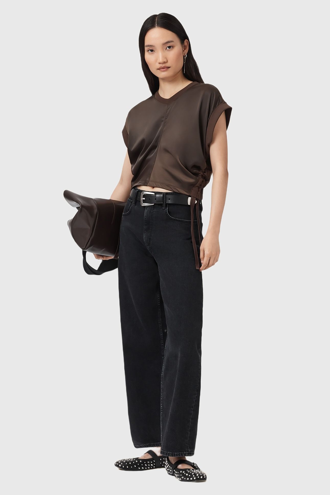 MIRA SATIN TEE BLACK 5
