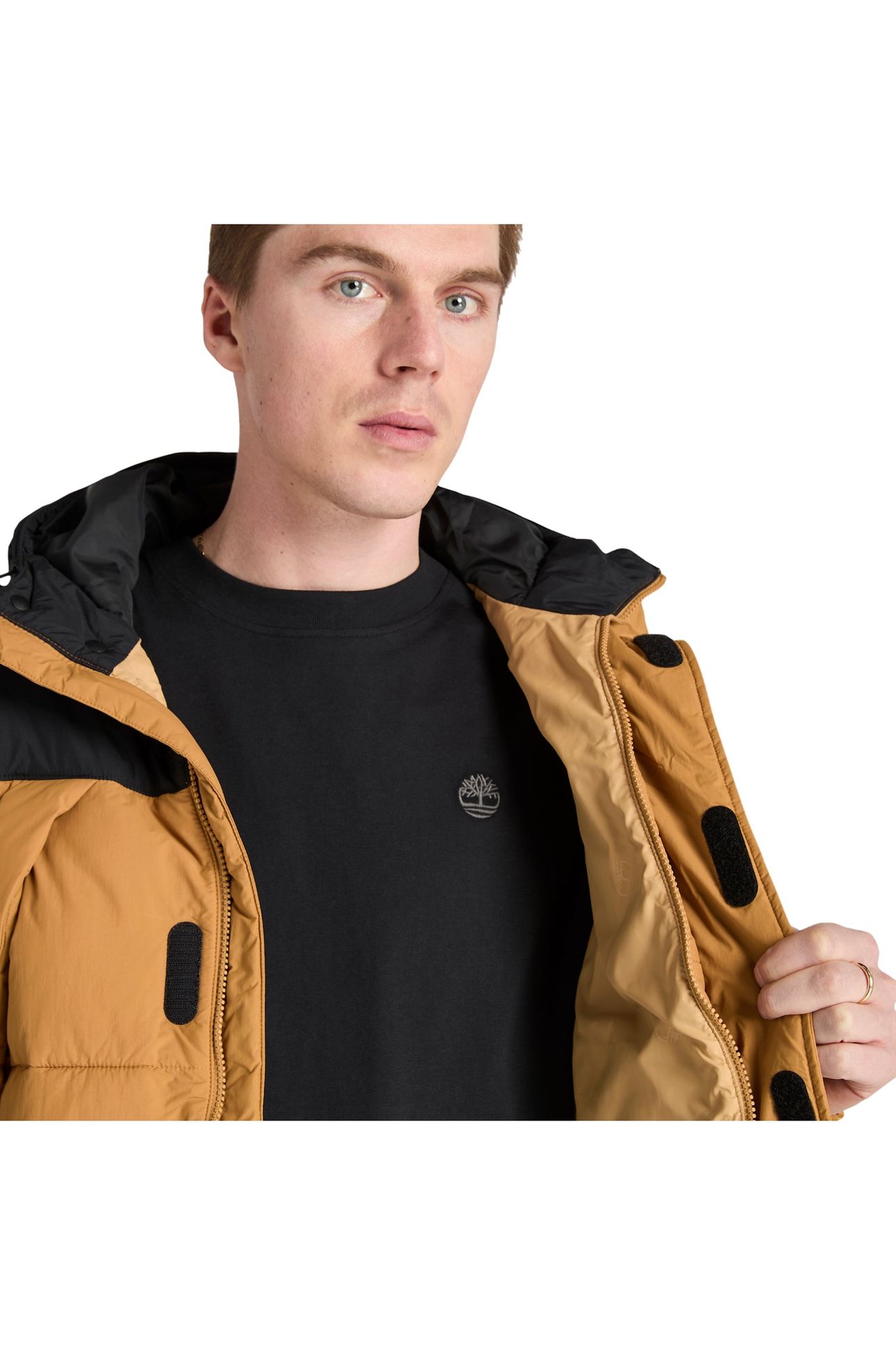 DURABLE WATER REPELLENT PUFFER JACKET BLACK/WHEAT 5