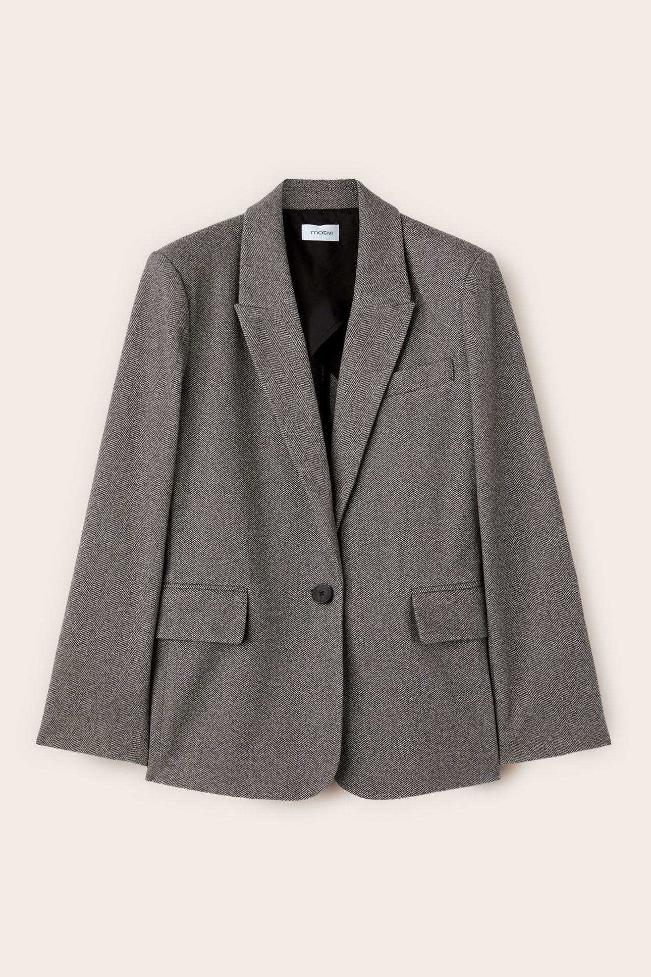 YARN-DYED STRUCTURED BLAZER GREY 5