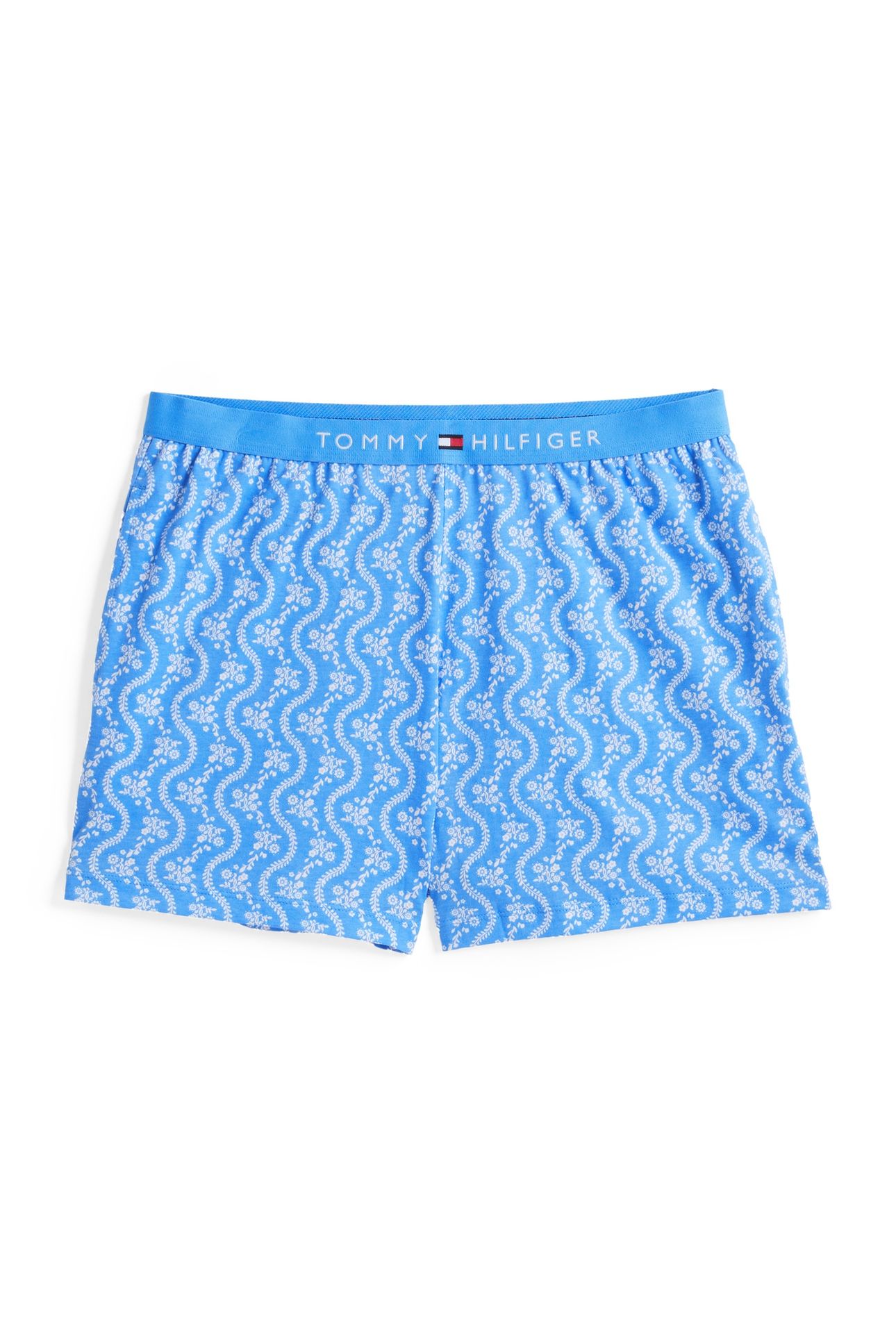 SS PRT PJ SHORT SET WHITE/FLOWER ZIG ZAG BLUE SPELL 5