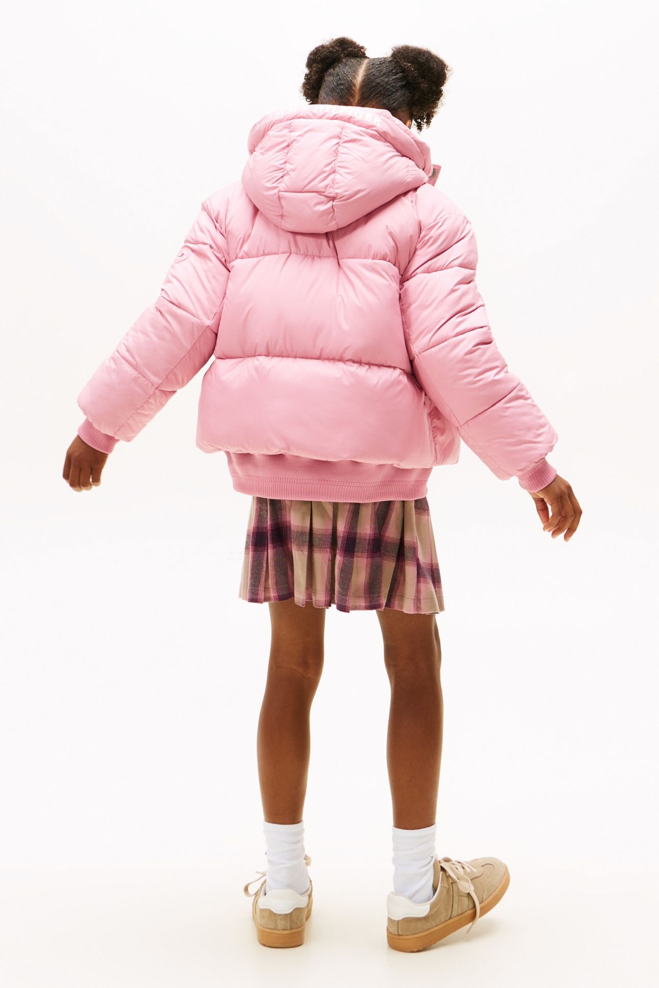 GIRLS BRANDED PUFFER JACKET MYSTIC PINK 2