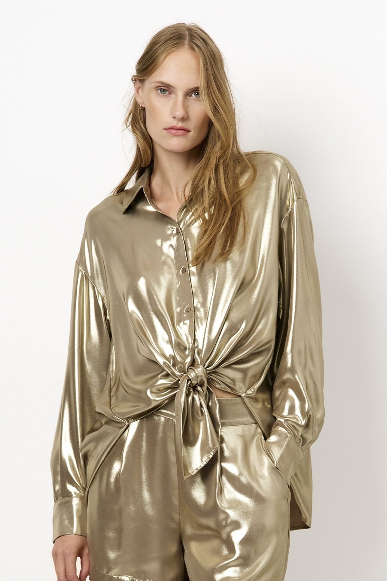 GINNY METALLIC RELAXED SHIRT GOLD 4