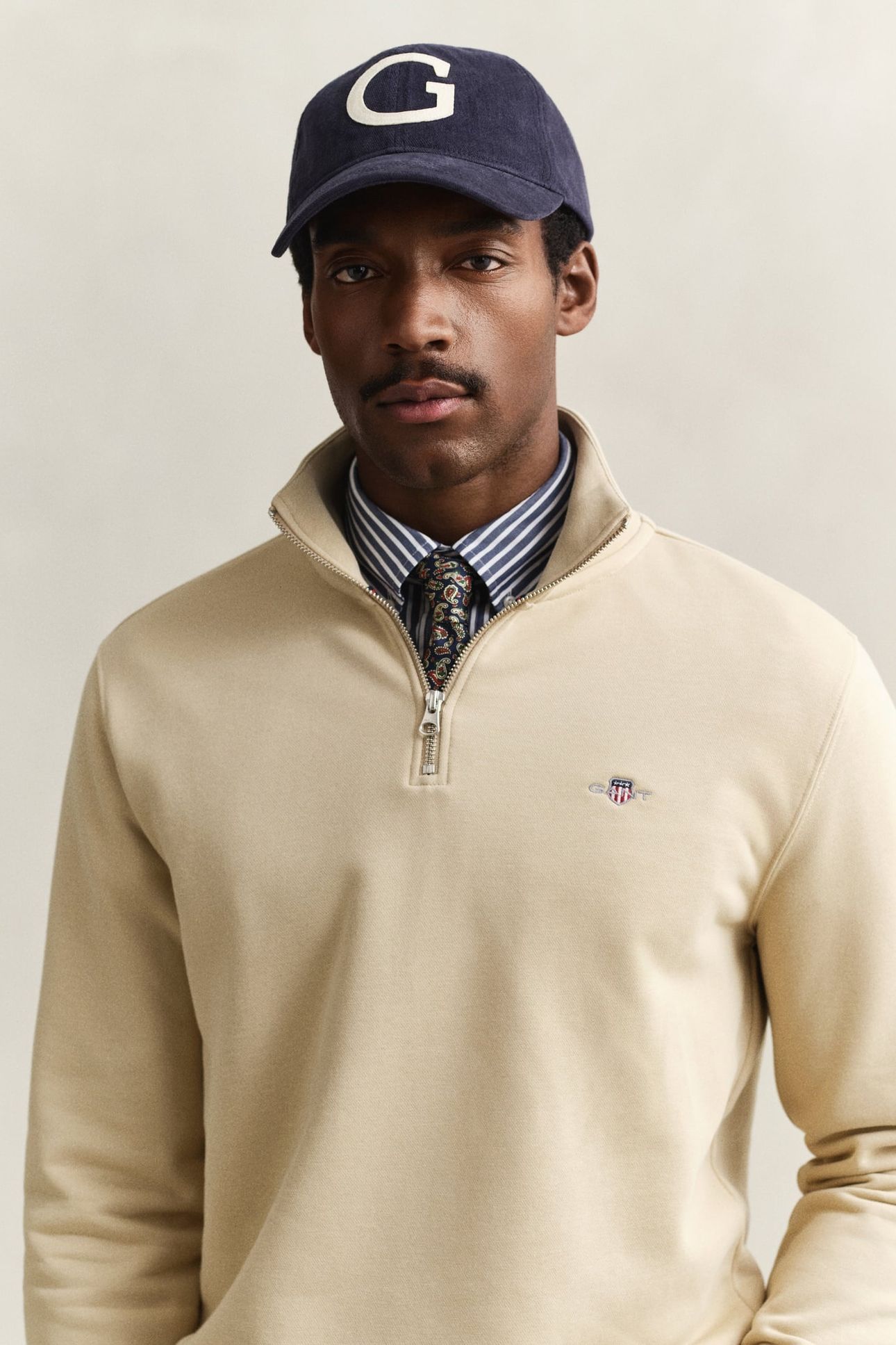 REG SHIELD HALF ZIP SWEAT OAT BEIGE 5