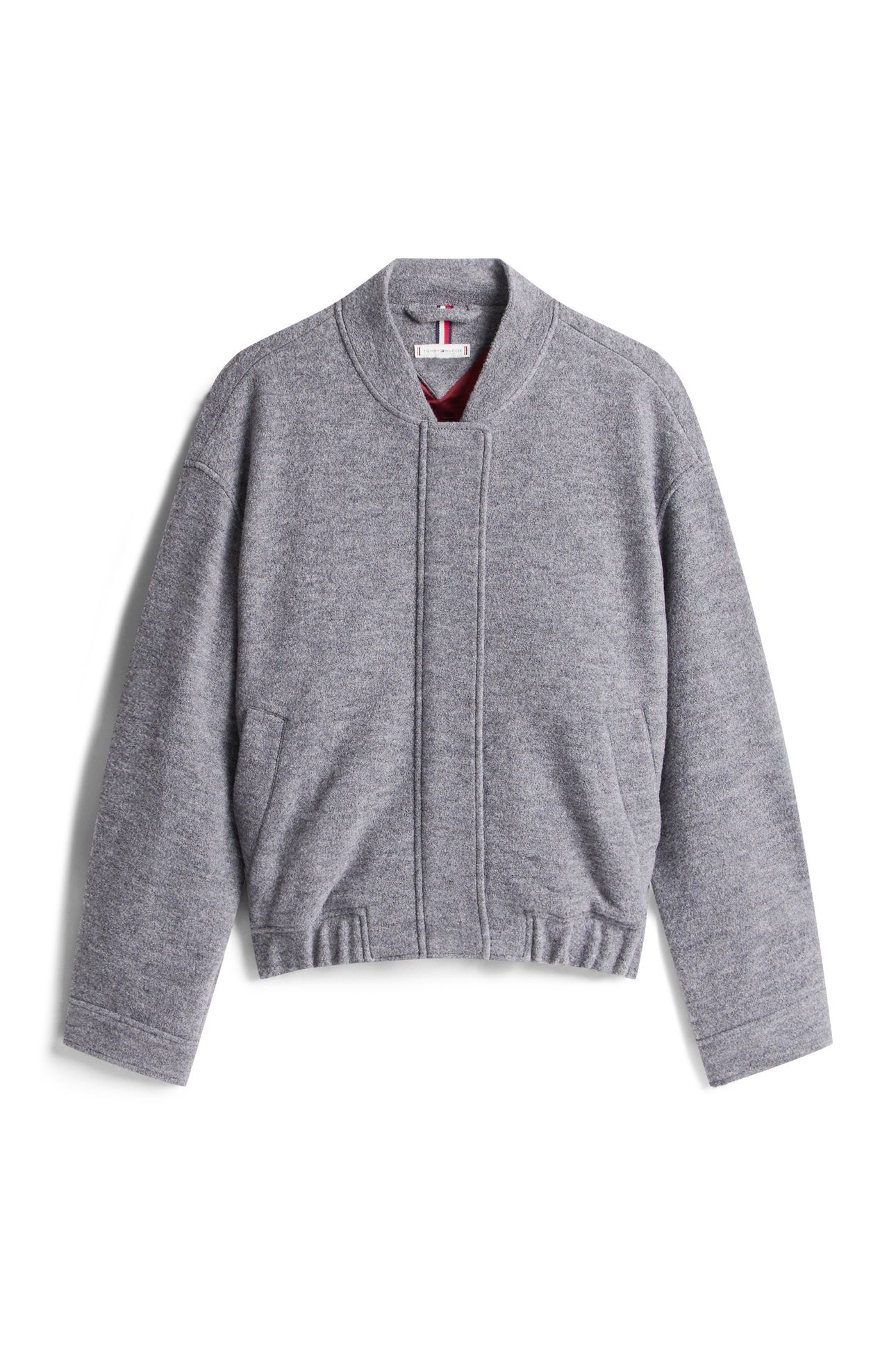 WOOL TEXTURE REG BOMBER MID GREY HEATHER 4