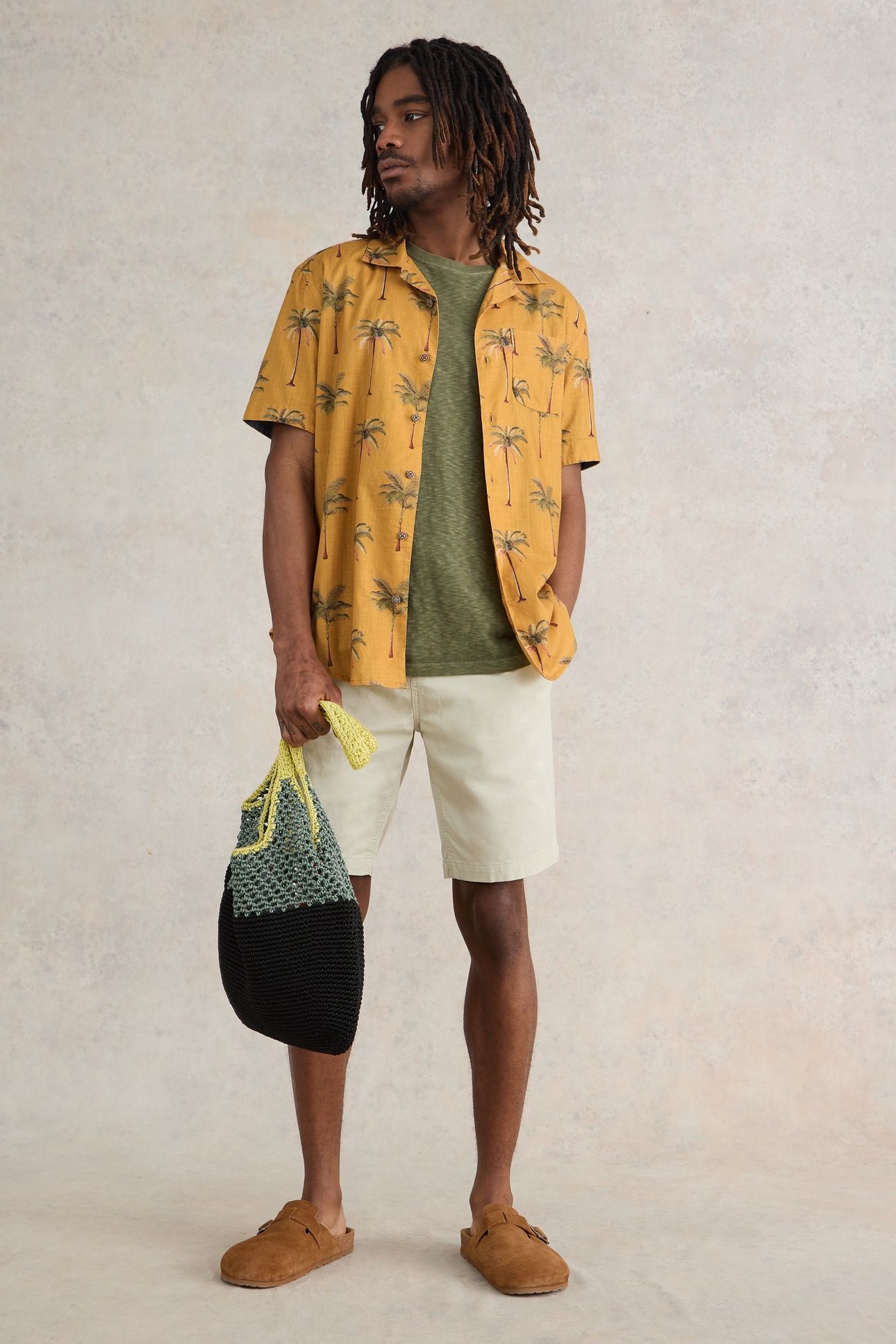 PALM TREE PRINTED SHIRT YELLOW PRINT 1
