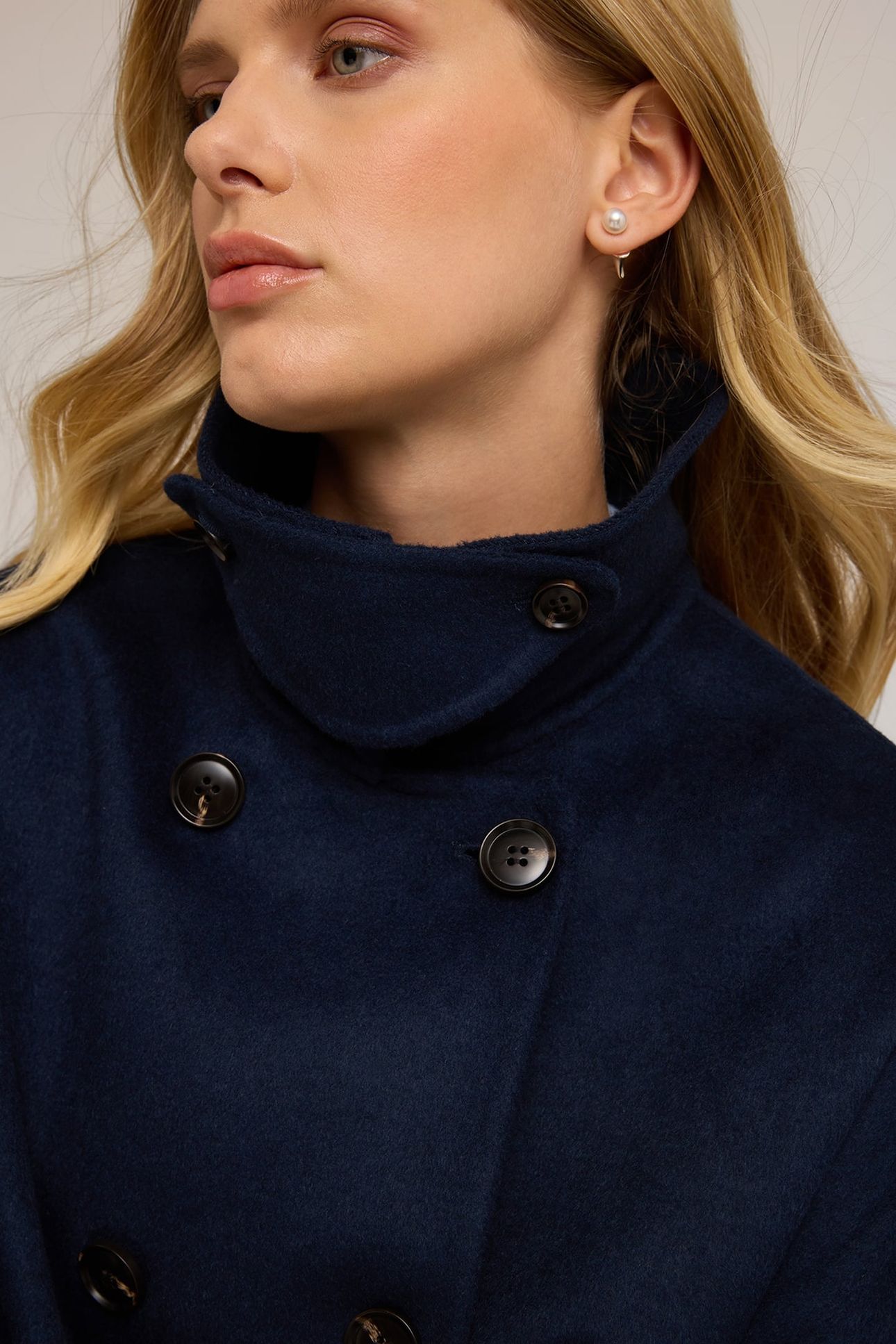 DOUBLE-BREASTED COAT IN WOOL BLEND CLOTH BLUE 5