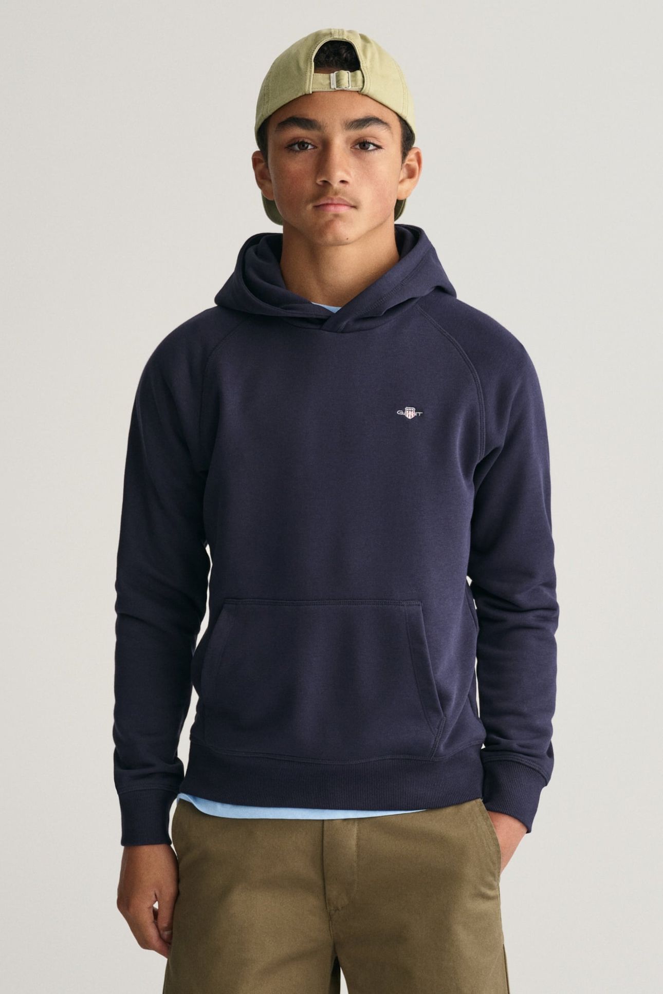 TEEN UNISEX SHIELD HOODIE EVENING BLUE 2