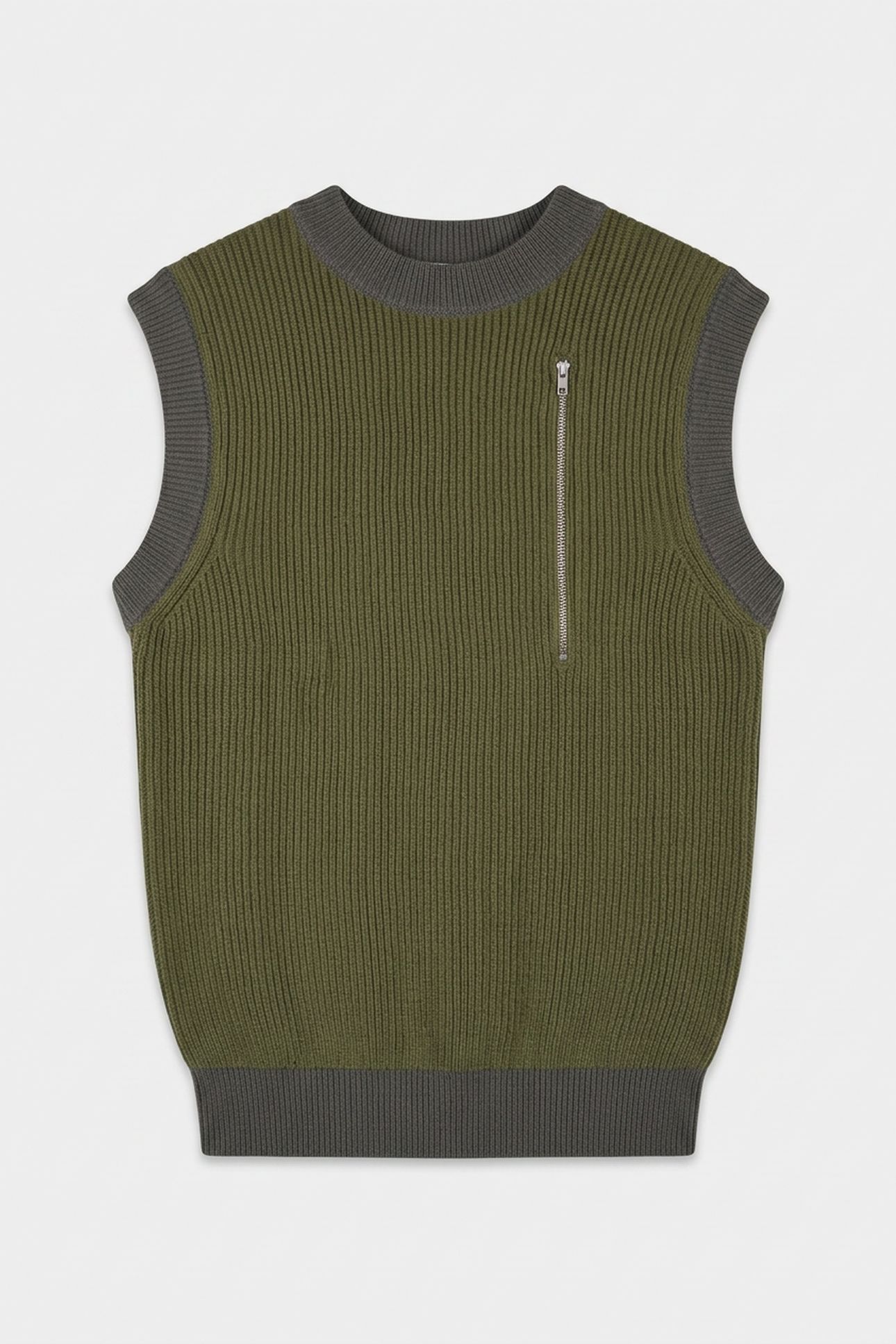 SLEEVELESS SHIRT WITH ZIP GREEN 3