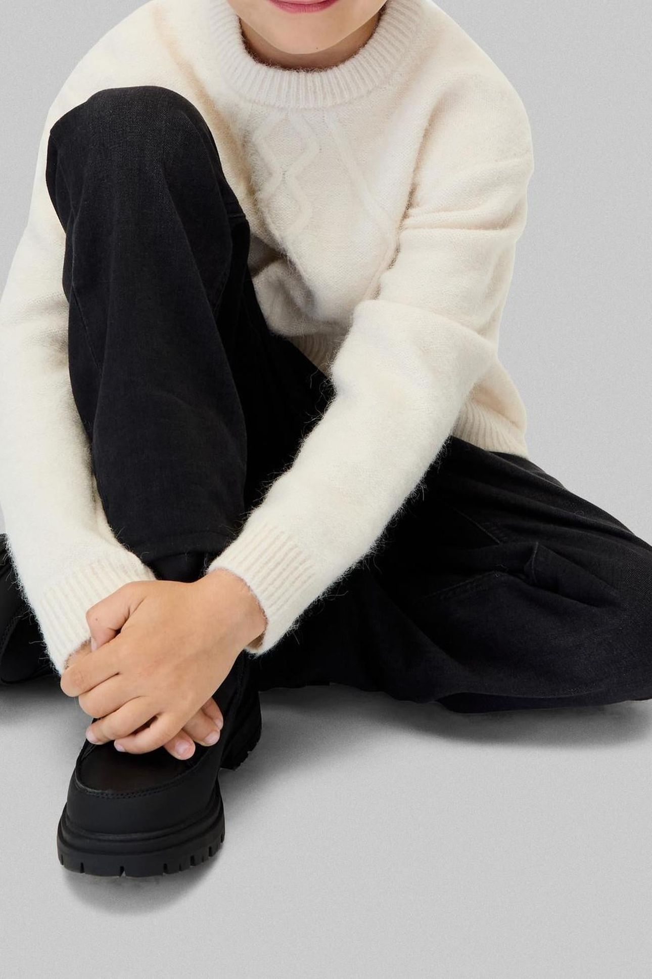 BOYS FLUFFY SWEATER WHITECAP GRAY 5