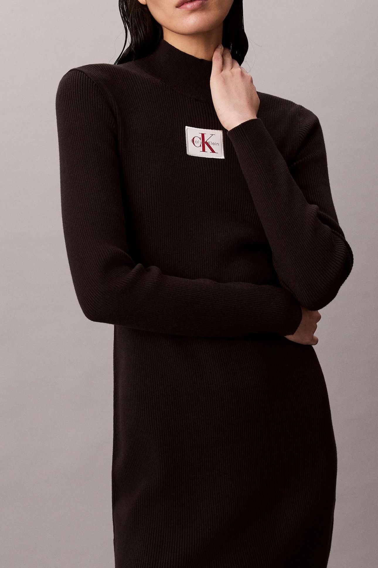 LS T NECK MINI DRESS BLACK 4