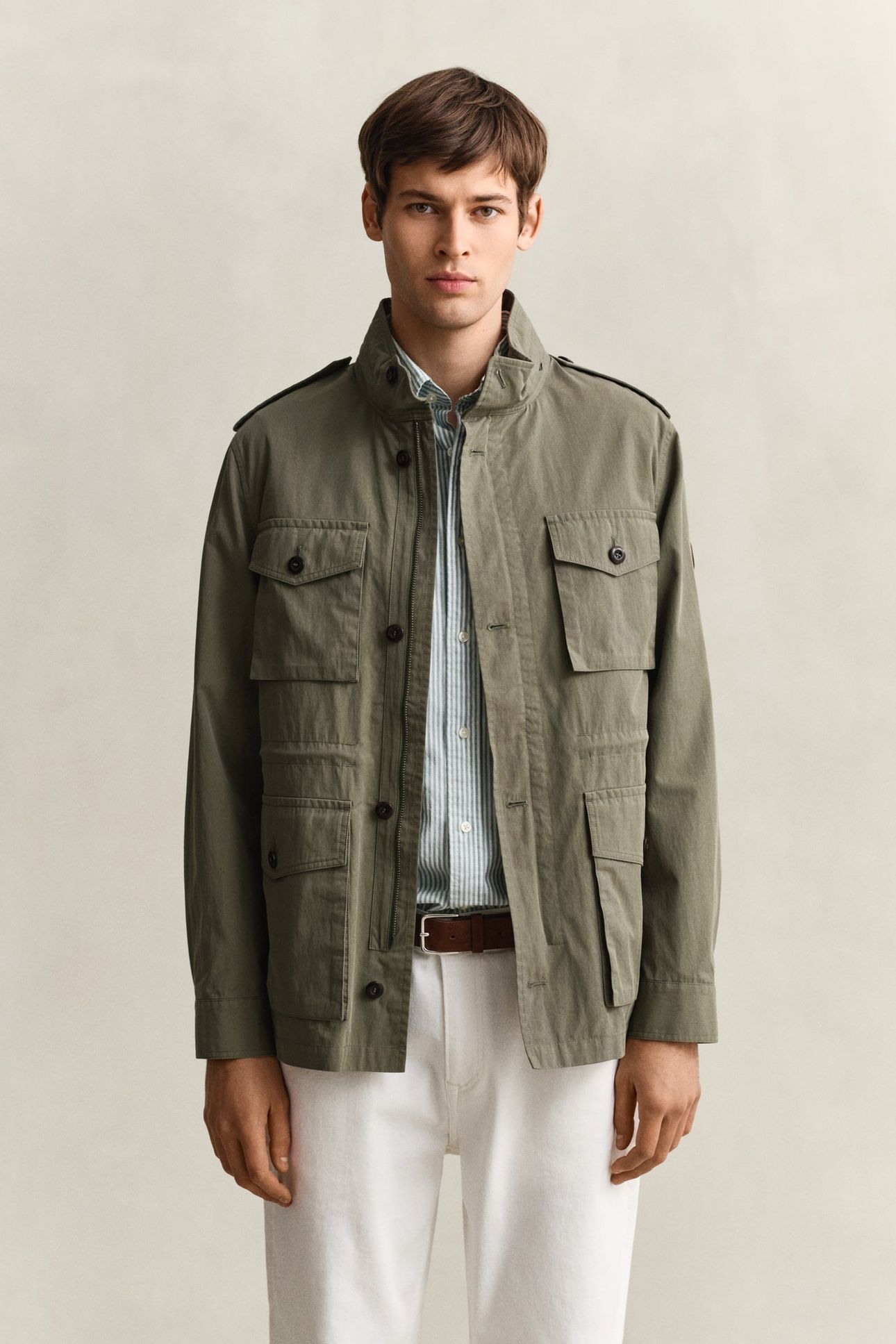 COTTON 4 POCKET JACKET DRY HERB GREEN 2
