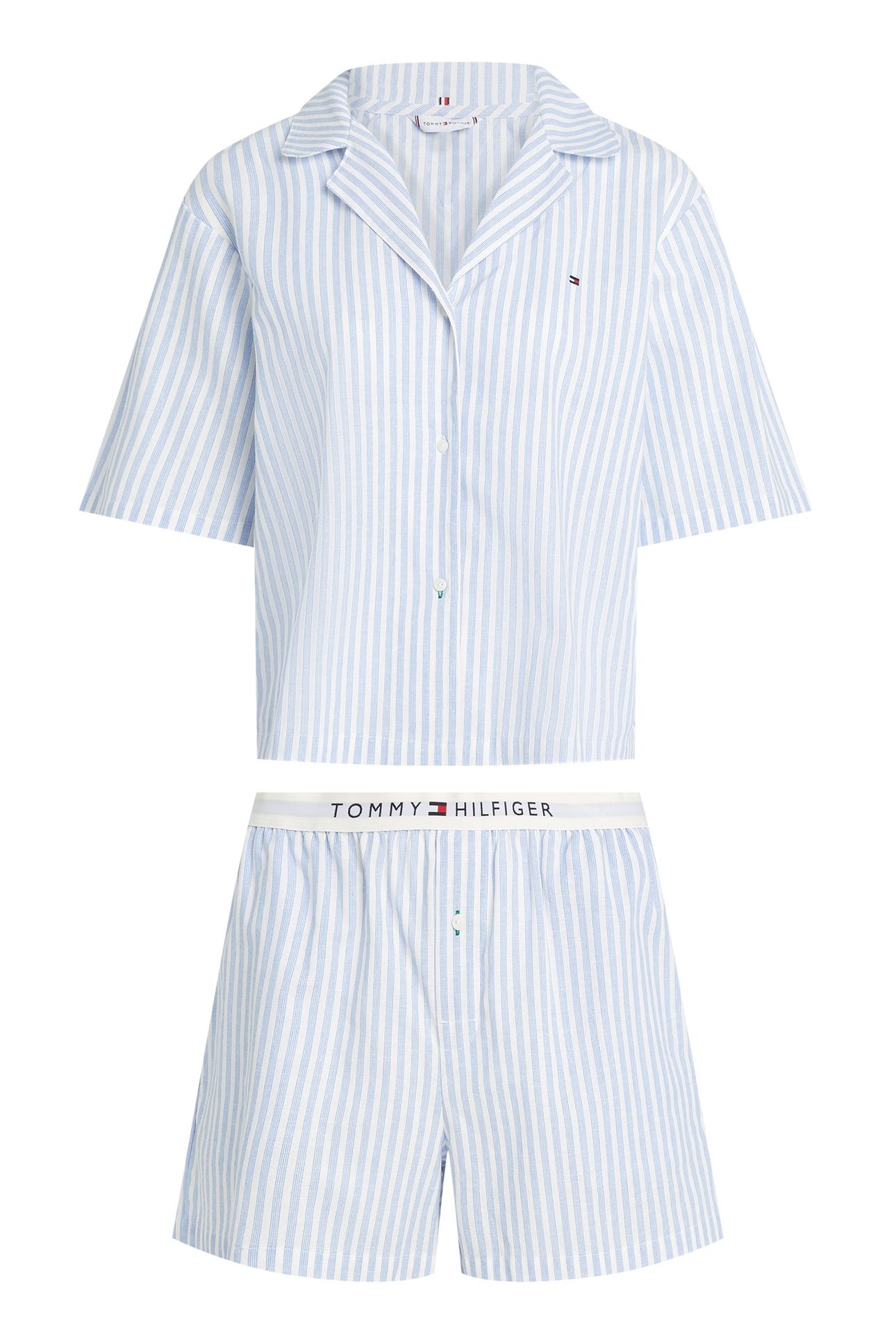 SS LINEN SHIRT SHORT SET MULTI STRIPES BLUE SPELL 4