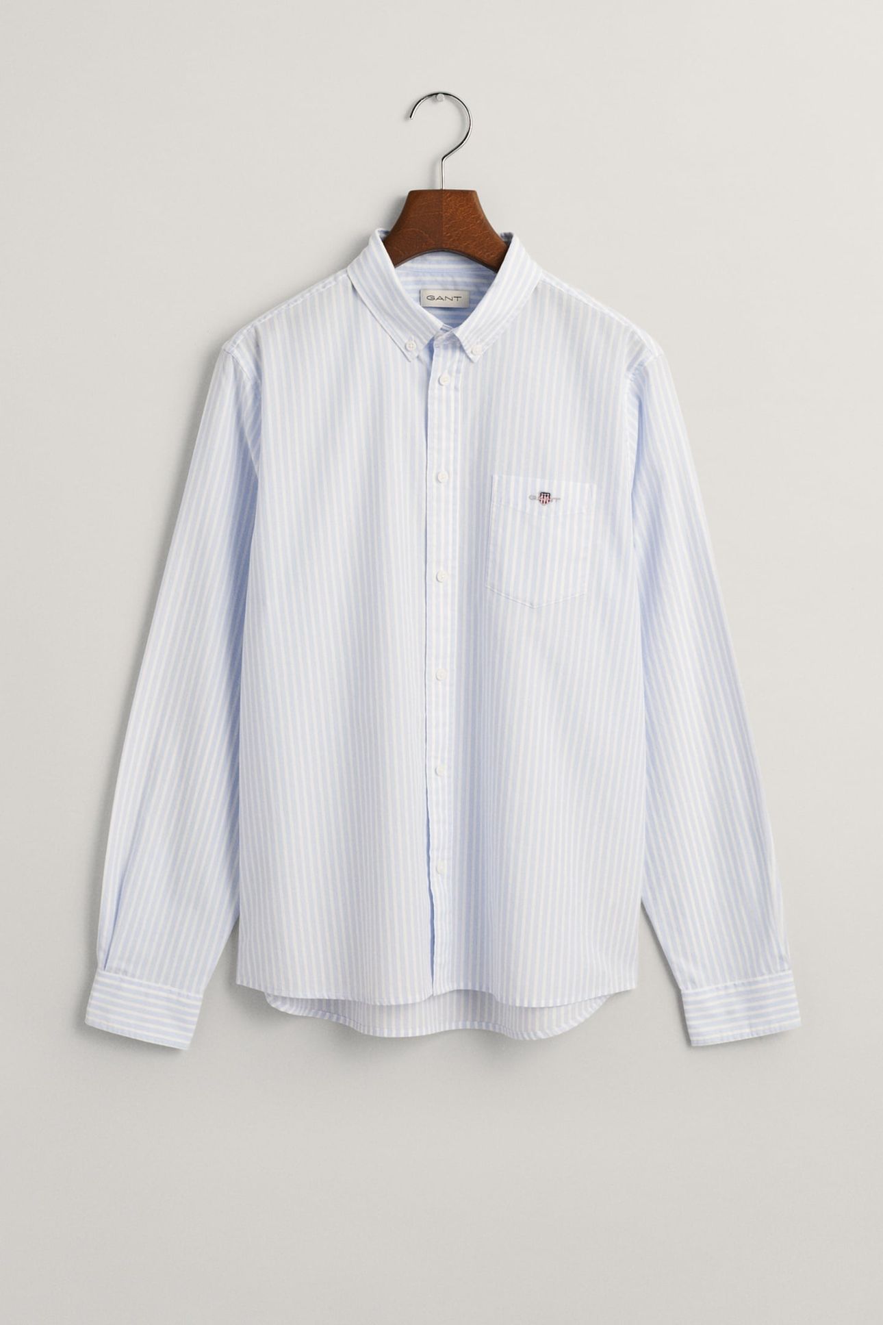 TEEN UNISEX STRIPED SHIELD POPLIN SHIRT LIGHT BLUE 2