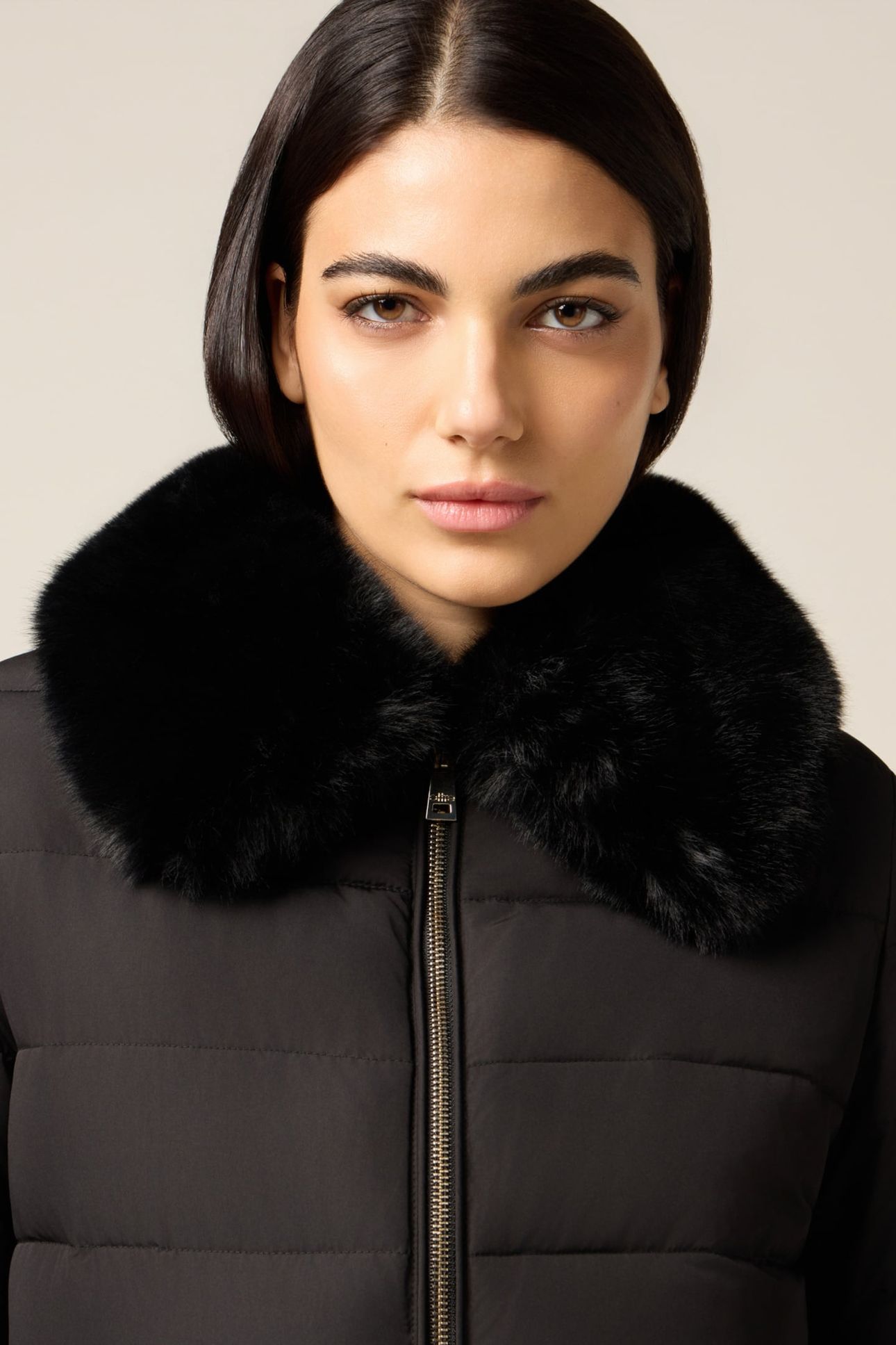 DOWN JACKET WITH PLUSH COLLAR BLACK 4