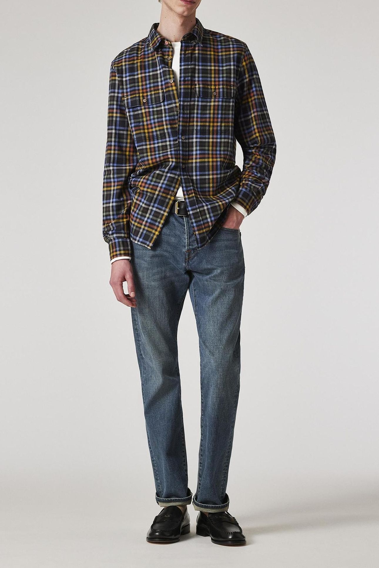 MENS LS REGULAR FIT BD SHIRT MULTI COLOURED 2