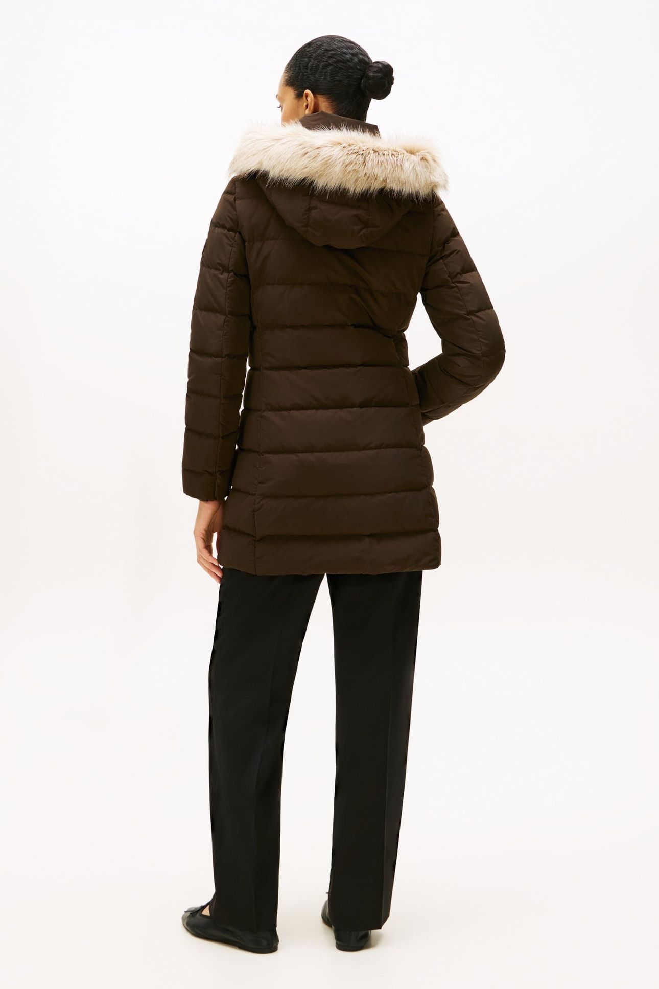 MW DOWN SLIM COAT DARK COFFEE 2