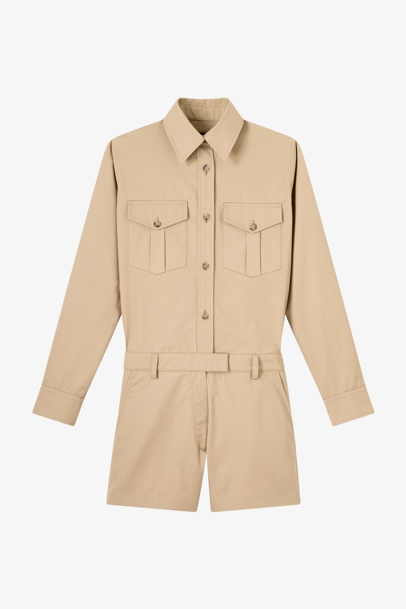SHORT JUMPSUIT DARK BEIGE 1