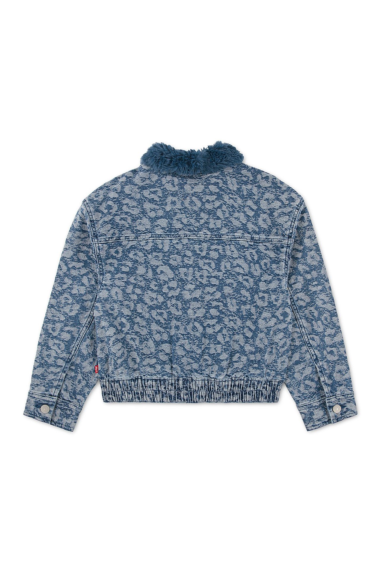 GIRLS OVERSIZED FUR COLLARED JACKET BLAZING BLUE 2
