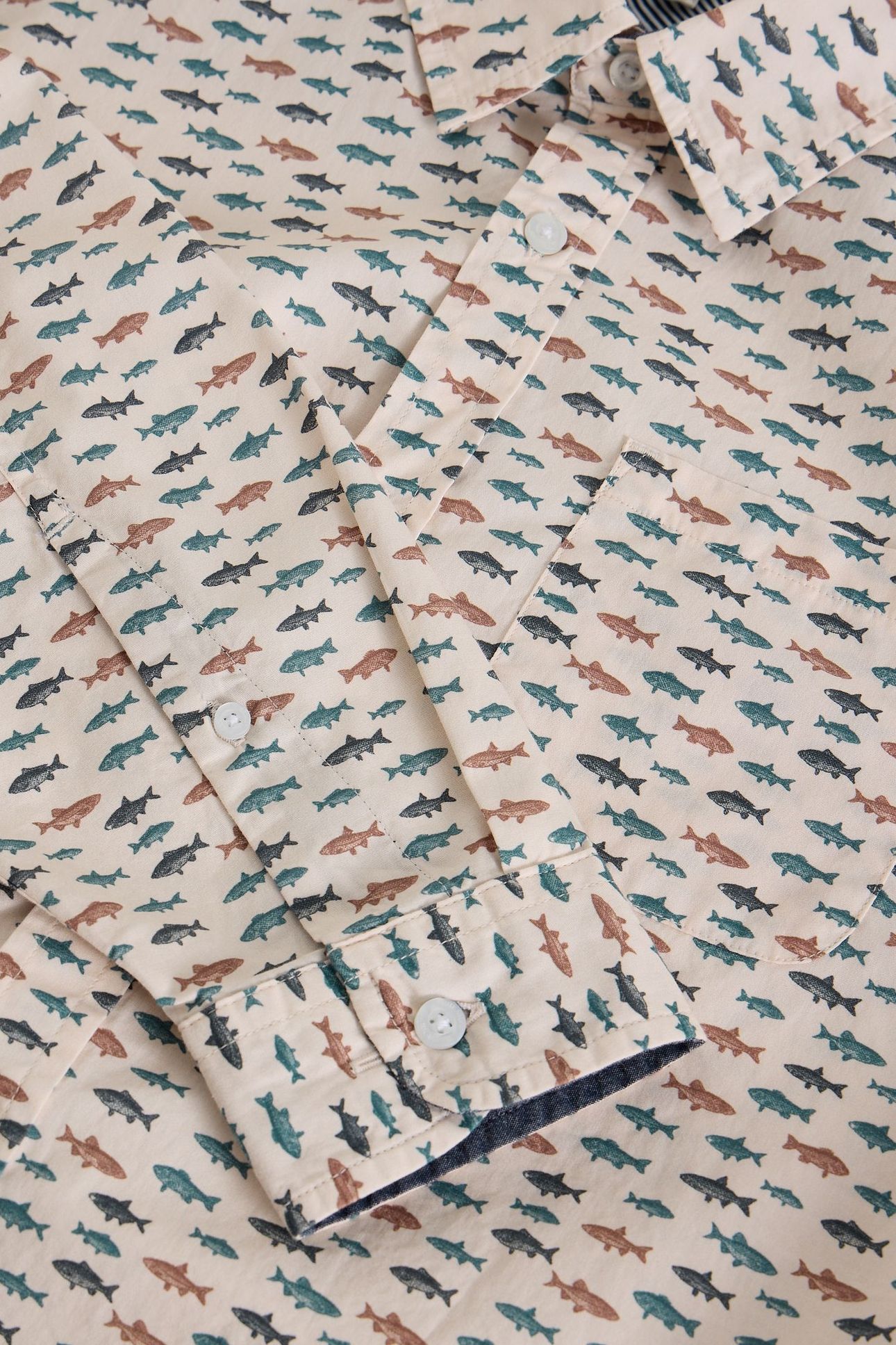 MULTI FISH PRINTED SHIRT WHITE PRINT 3